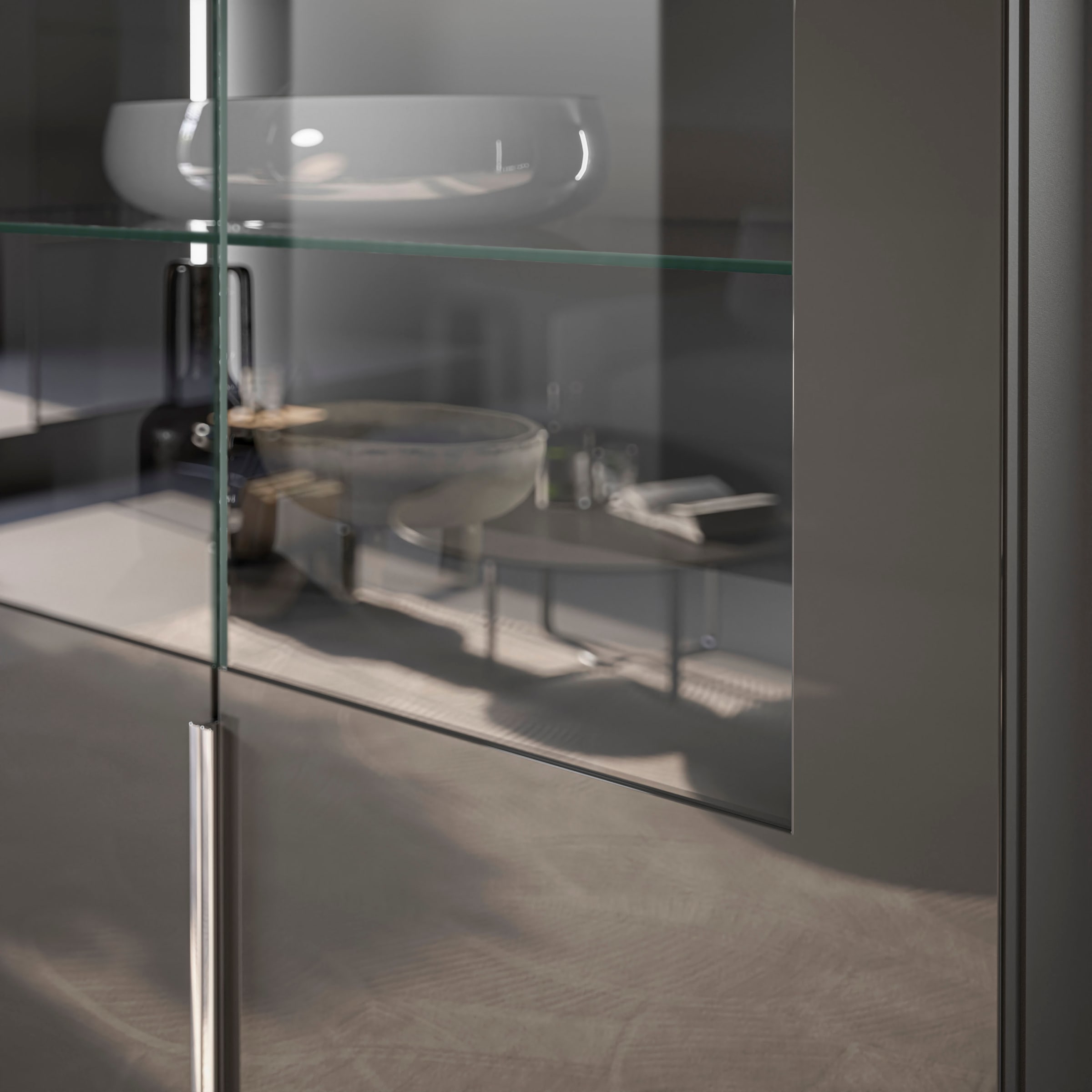 HBZ Vitrine 1 Stk. tlg. Breite 55cm, Glasfronten & Glasoberboden