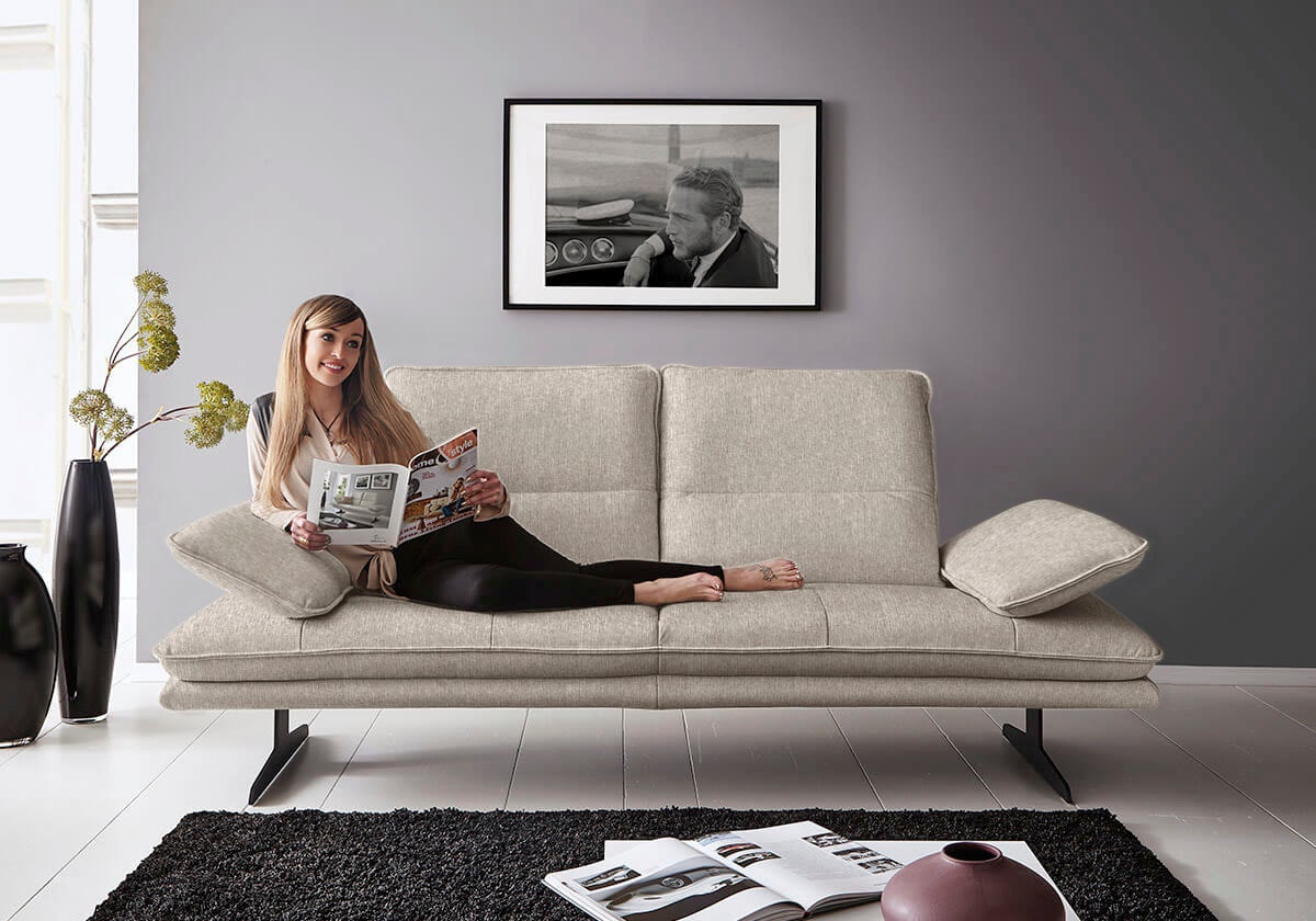 W.SCHILLIG 2-Sitzer "broadway, Designsofa mit tollem Sitzkomfort, Breite 216cm" Sitztiefenverstellung, Kopfteil- & Seitenteilverstellung, Breite 216cm