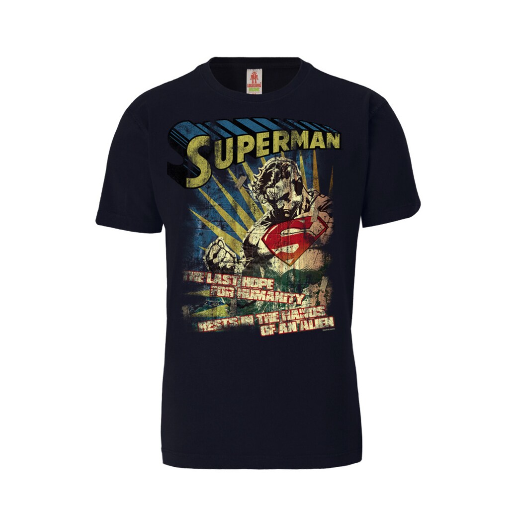 LOGOSHIRT T-Shirt »Superman - The Last Hope«, im coolen Retro-Look