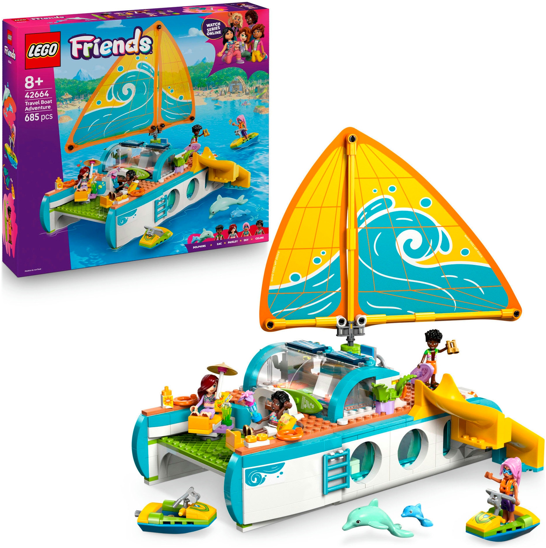 LEGO Kinder Konstruktionsspielsteine "Segelabenteuer (42664), LEGO Friends", bunt, Kunststoff, Spielbausteine, Made in Europe