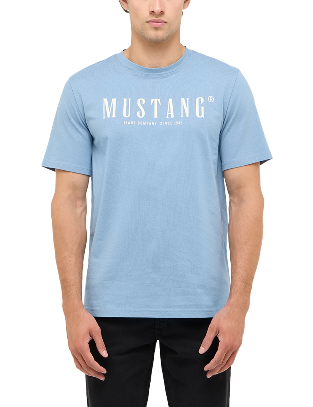 MUSTANG Kurzarmshirt "Style Austin" Sommershirt mit Logo-Print