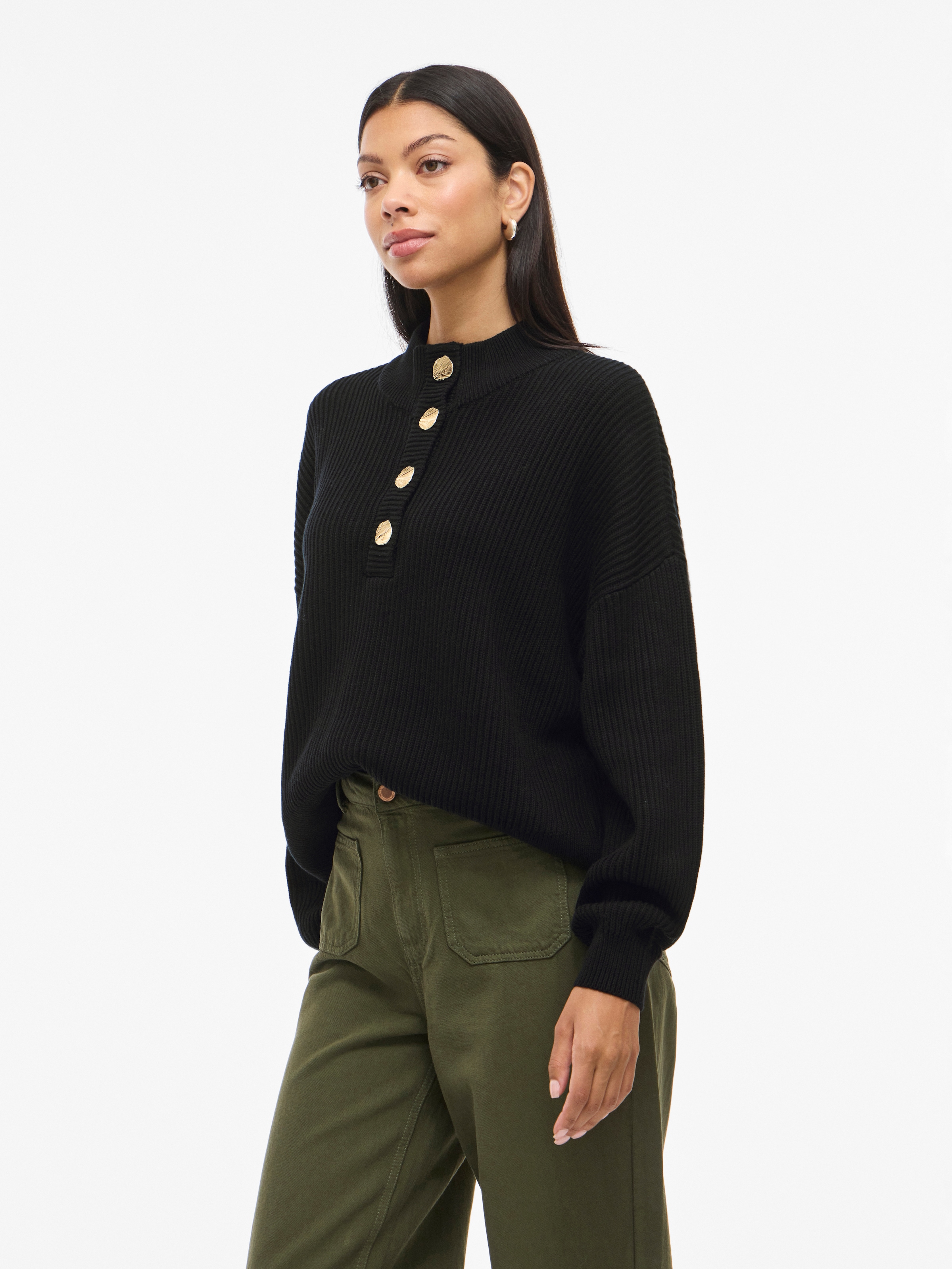 Vila Stehkragenpullover "VICHING CREW NECK L/S KNIT TOP - NOOS" günstig online kaufen