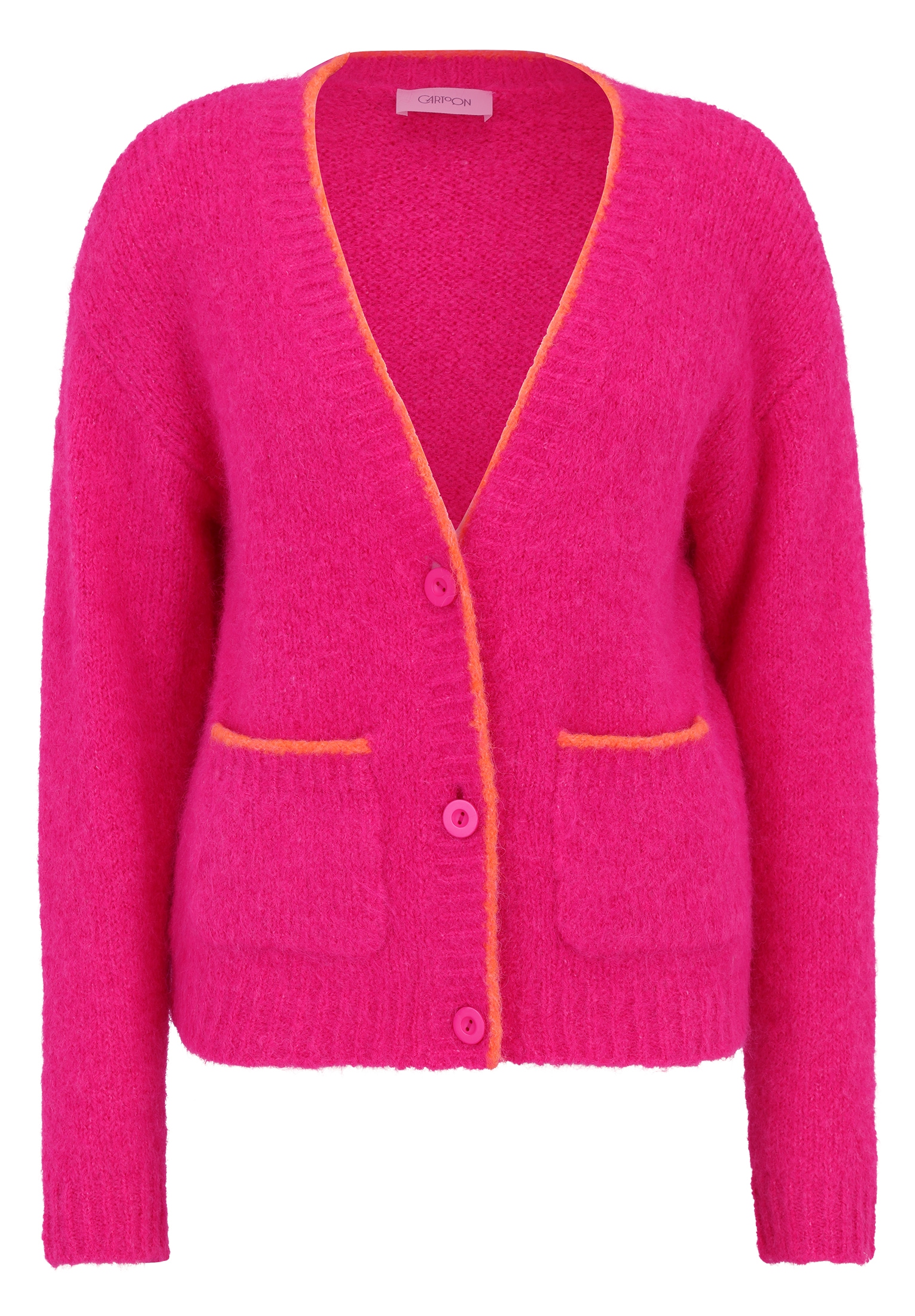 Cartoon Strickjacke »Cartoon Damen Strick-Cardigan mit V-Ausschnitt«, Rippbündchen