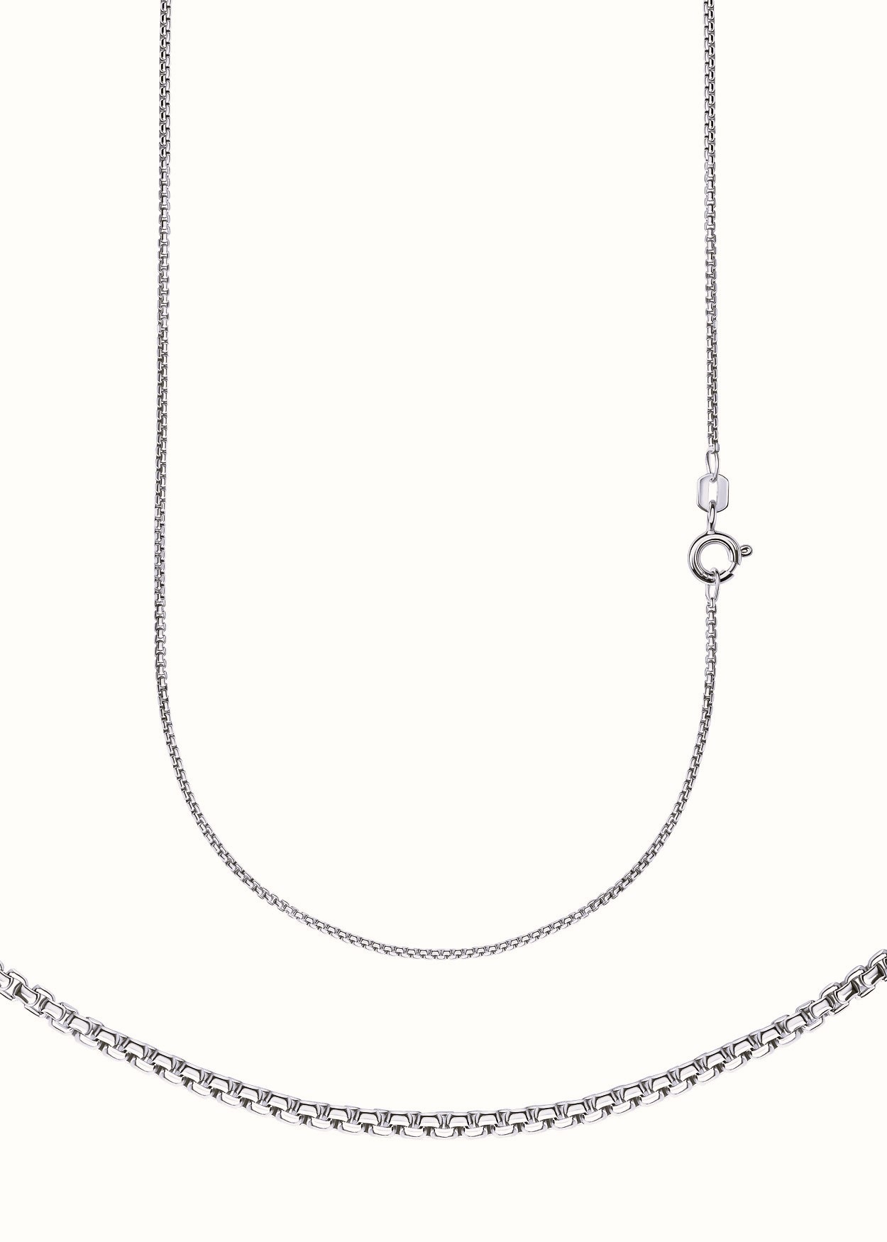 FIRETTI Damen Collierkettchen "Schmuck Geschenk Silber 925 Halskette Venezianerkette halbrund", 40, Silber 925 (Sterlingsilber), B: 1,2mm, silber,