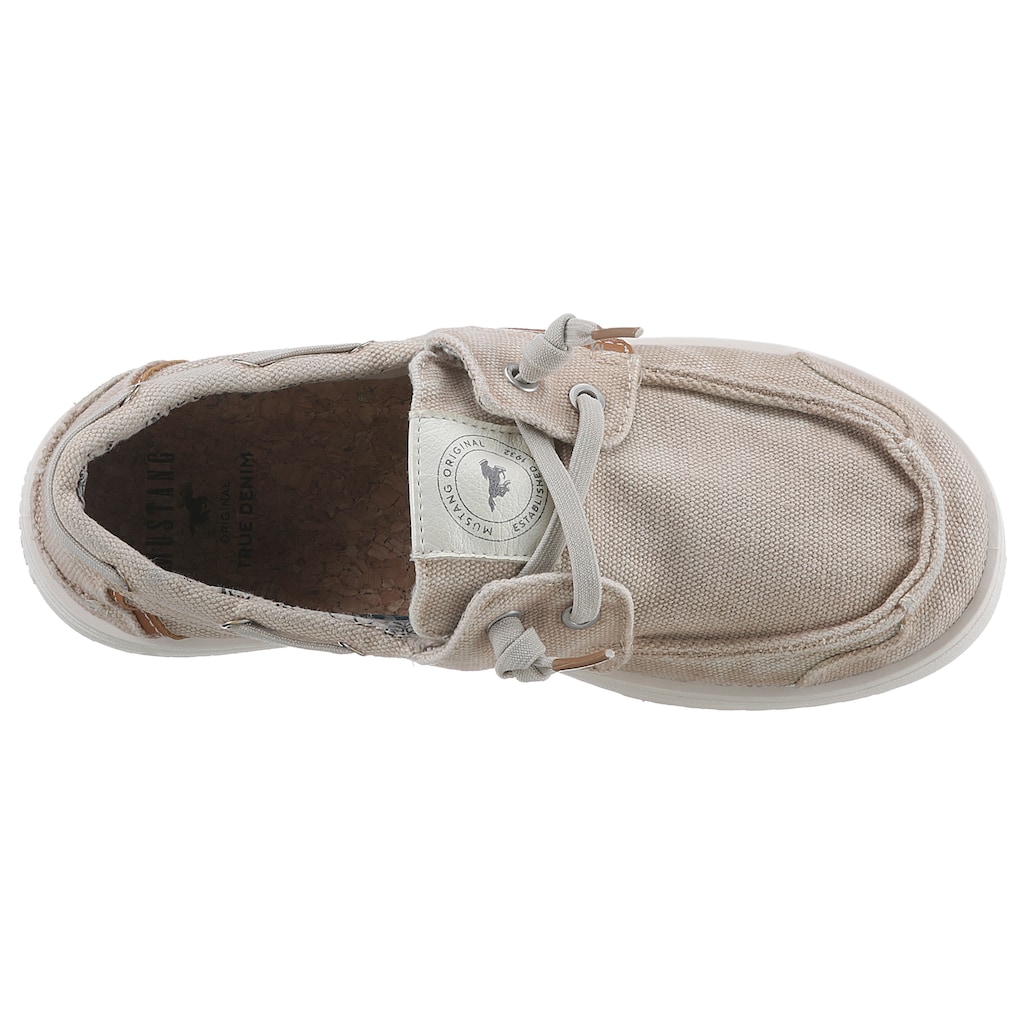 Mustang Shoes Slipper, Casual Slipper, Schlupfschuh, Loafer mit Gummizug als Schnürung