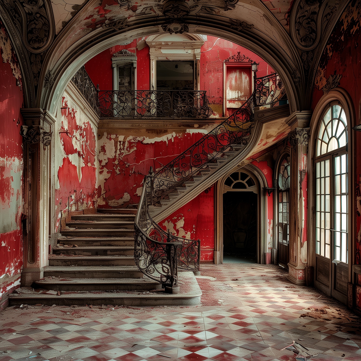 queence Acrylglasbild »Ruine«, Architektonische Elemente-Elemente der Architektur-Gebäude-Innenarchitektur-Kunst, (1 St.), Fine Art-Print in Galeriequalität