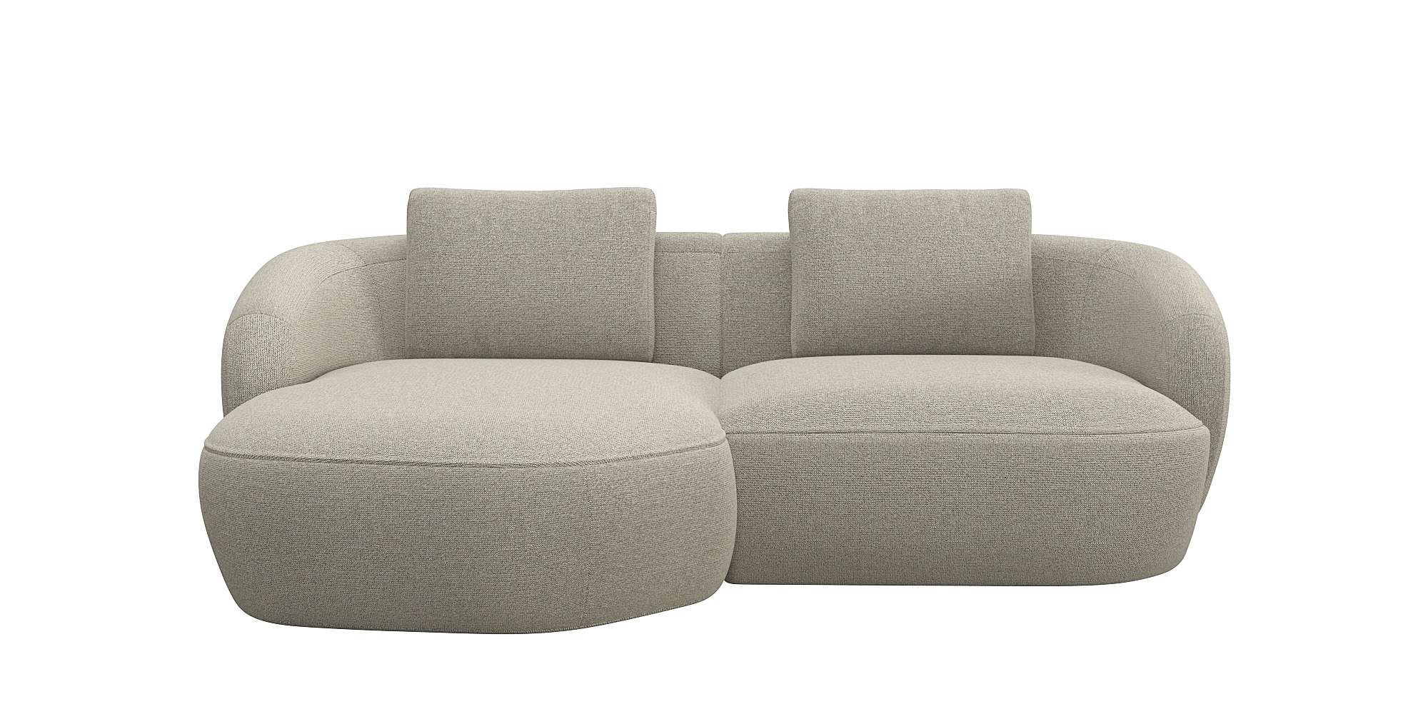 FLEXLUX Wohnlandschaft "Torino, rund, L-Form, Sofa-Ecke mit Recamiere, Long günstig online kaufen