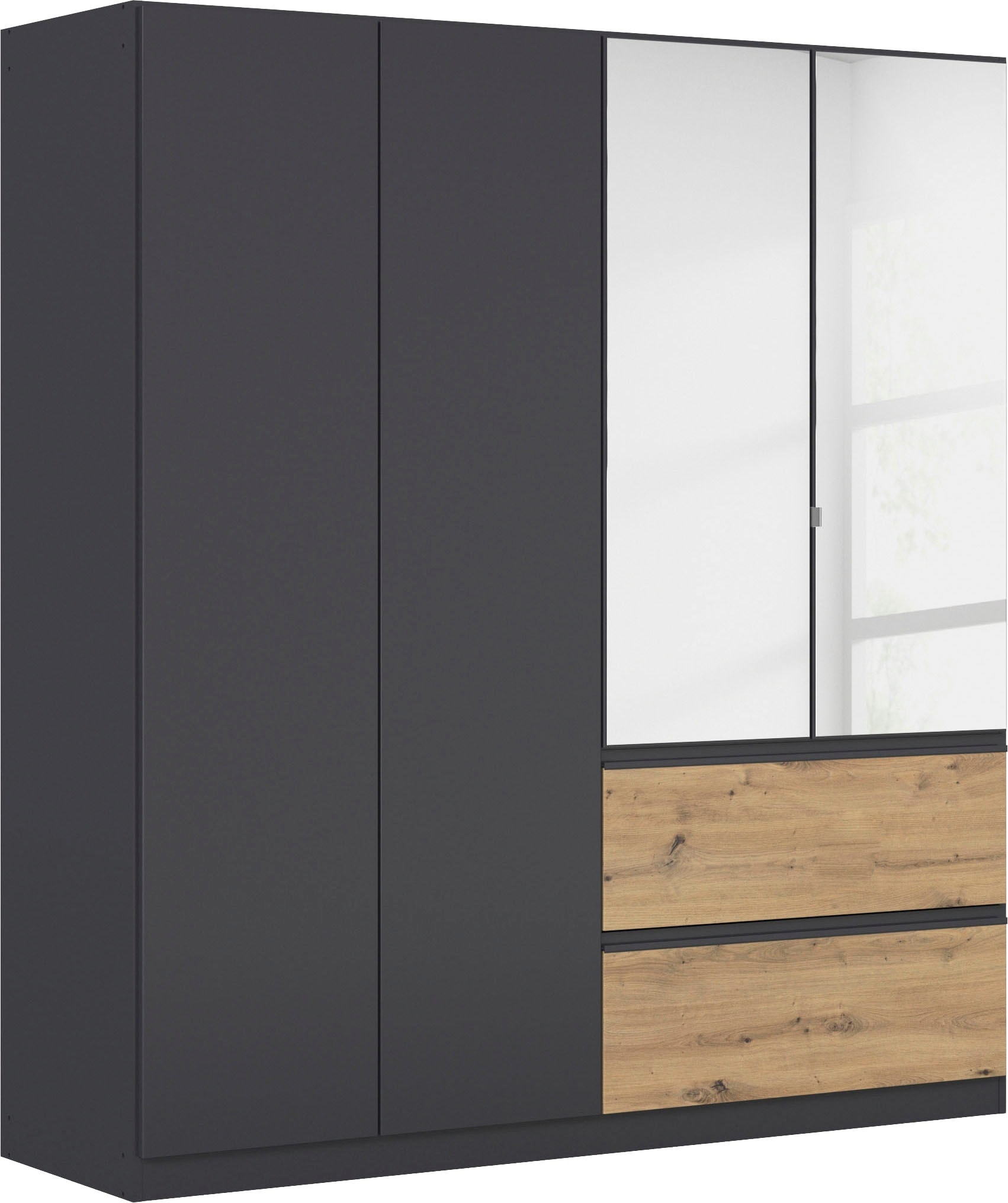 rauch Drehtürenschrank "Kleiderschrank Schrank Garderobe COSTA in den Breiten 91/136/181 cm" in 3 Ausstattungen BASIC/CLASSIC/PREMIUM, mit Spiegel, grifflose Front und Push-to-Open Funktion MADE IN GERMANY