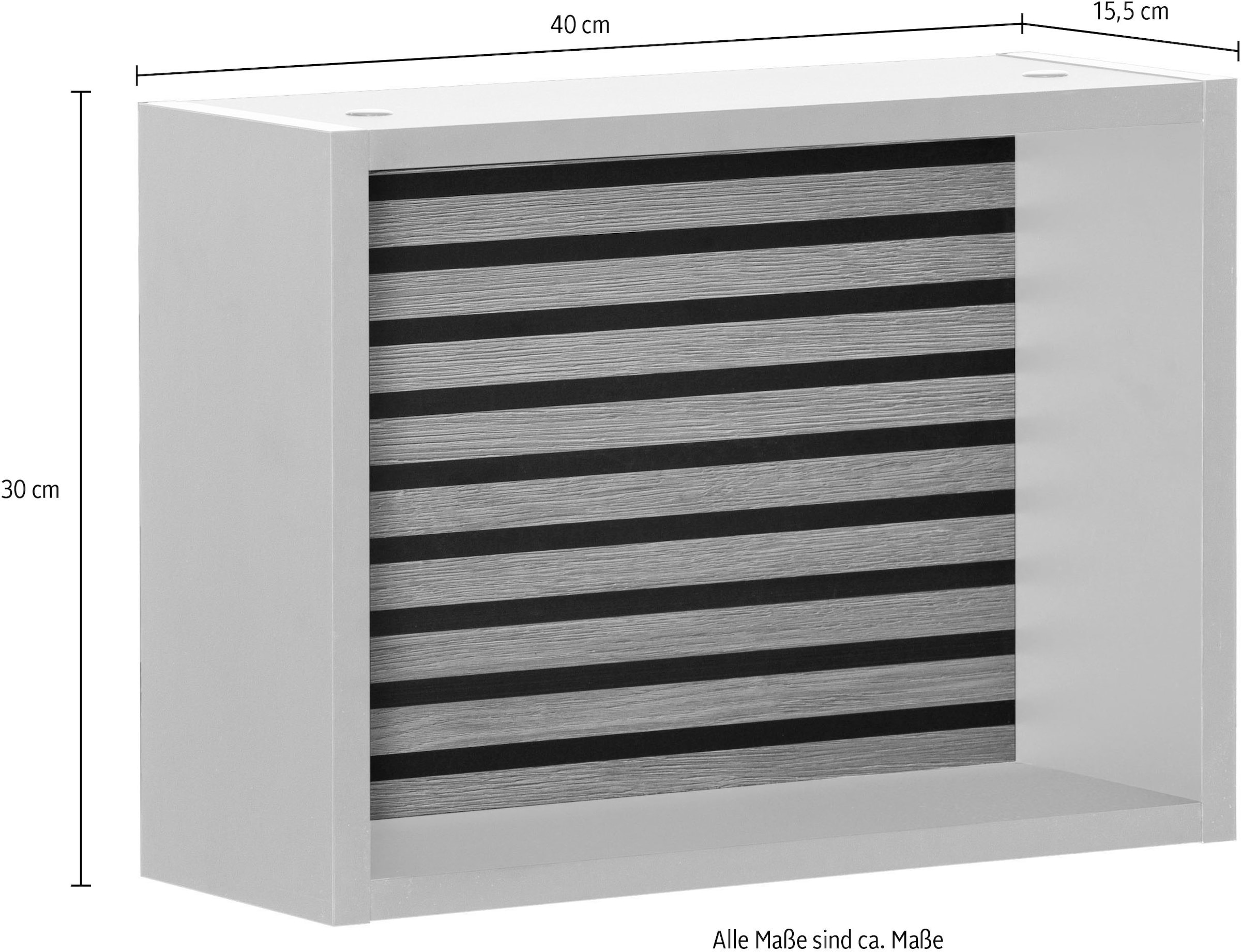 welltime Wandregal »Ekko, Breite 40 cm«, Rückwand mit Akustikprint, Wandmontage