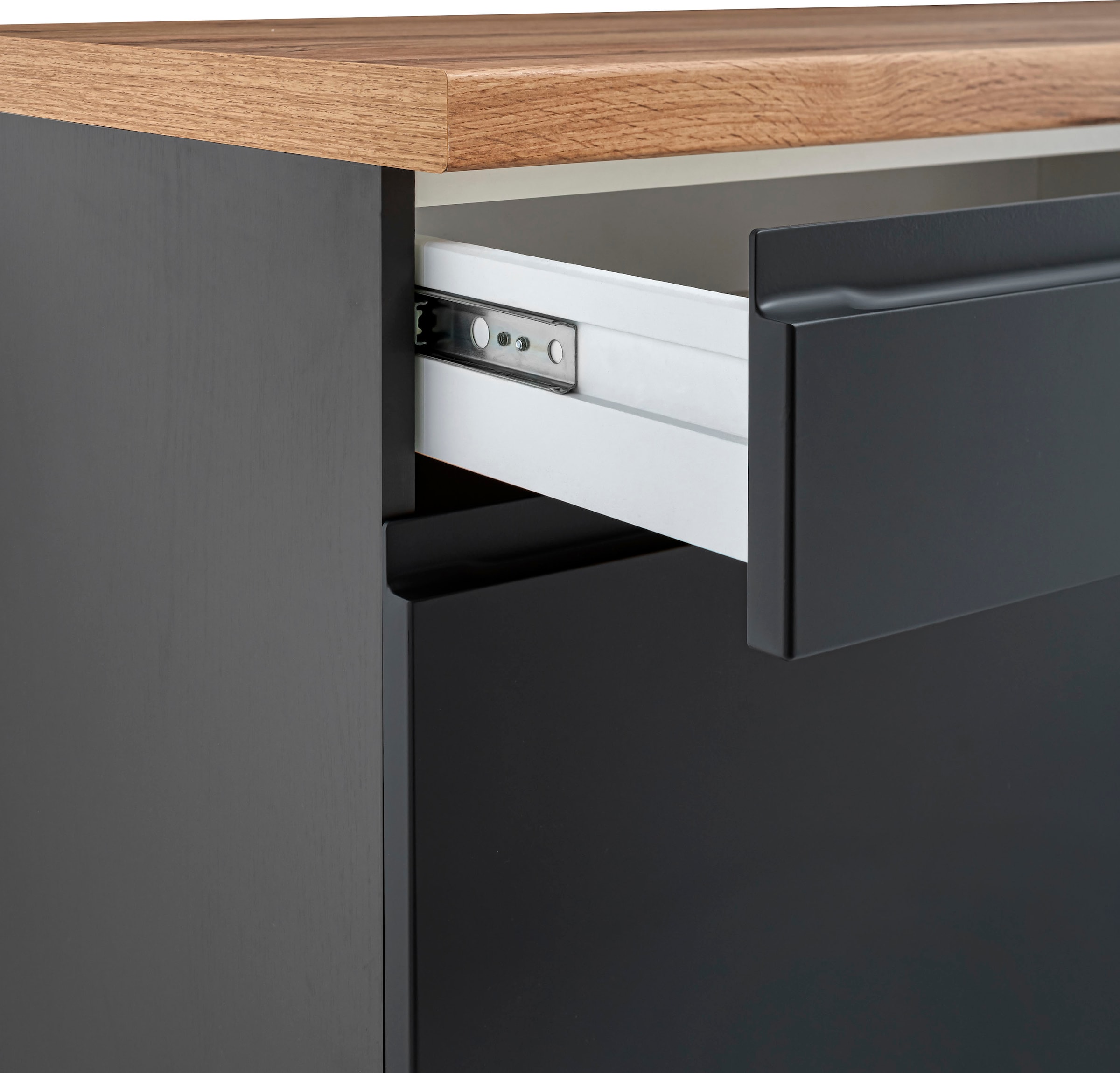 KOCHSTATION Unterschrank »KS-Bruneck« >>Bruneck<< 120 cm breit, für viel Stauraum, hochwertige MDF-Fronten