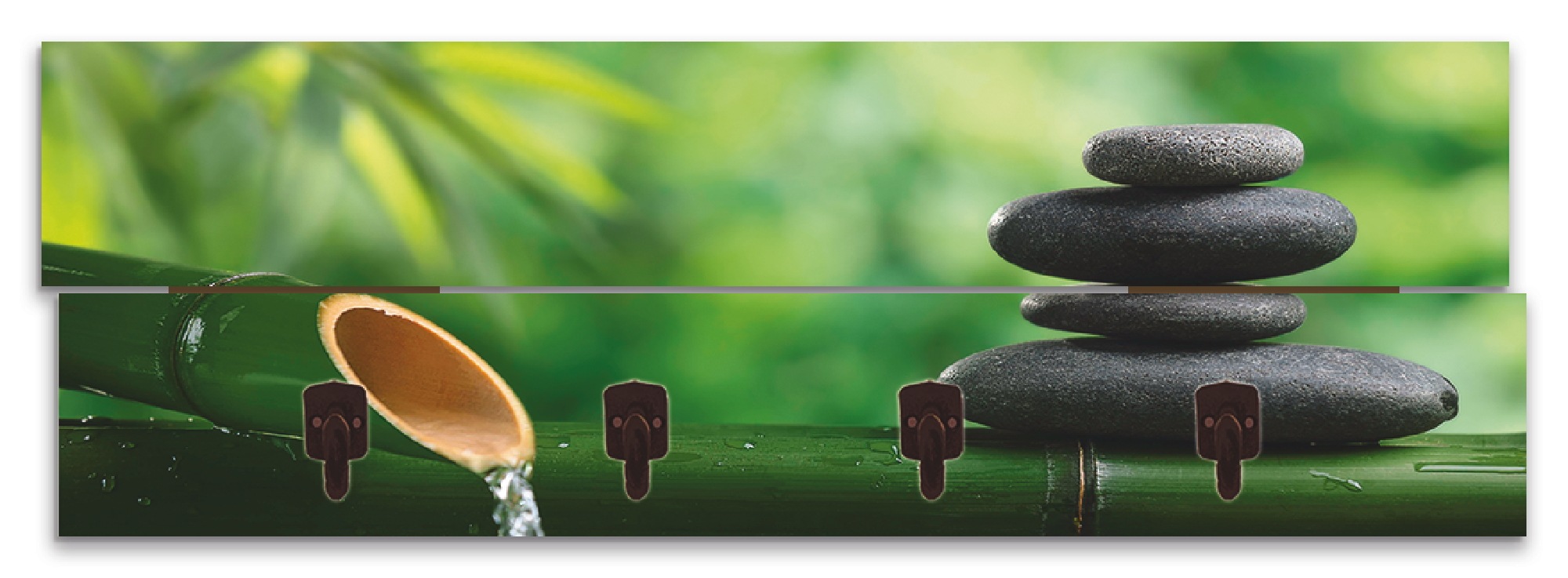 Artland Garderobenleiste »Bambusbrunnen und Zen-Stein«, teilmontiert