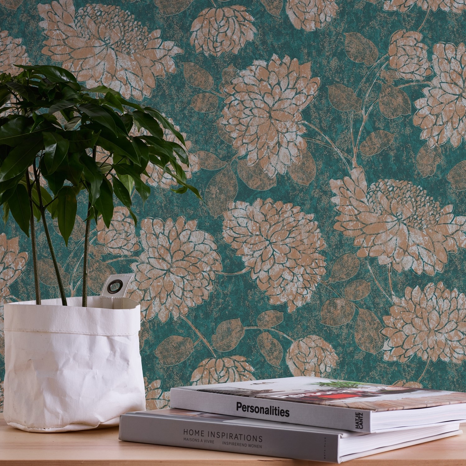 A.S. Création Vliestapete »Attractive 2 Blumentapete« abstrakt | gemustert | leicht glänzend glatt Floral Blumentapete glatt Tapeten Wohnzimmer Schlafzimmer Design Optik