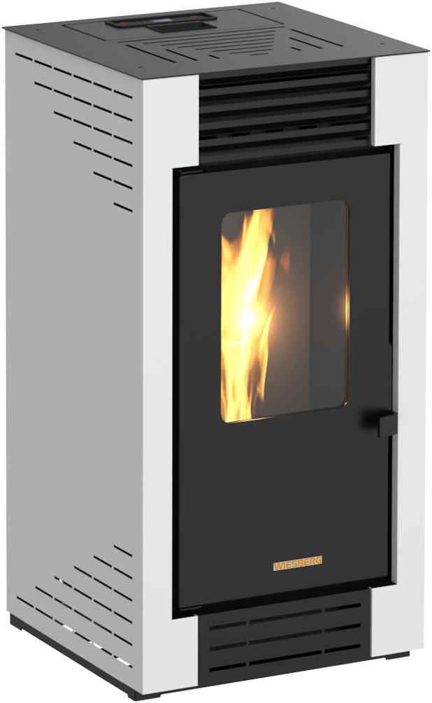 BLAZE Pelletofen "Poly 2025", weiß, Wohnzimmer, Kaminöfen, optional WLAN fähig