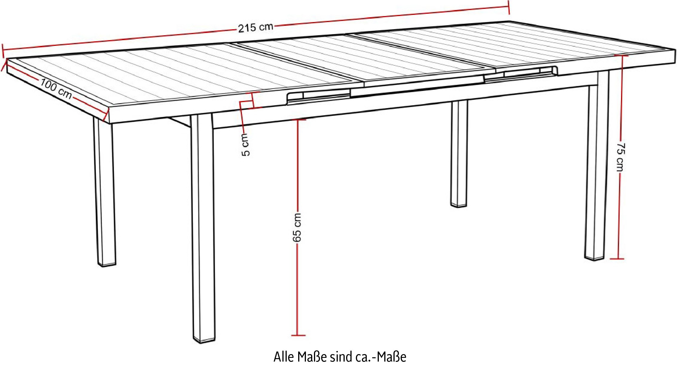 Destiny Garten-Essgruppe »GARDA IMOLA«, (9 tlg.), 4 Hochlehner inkl. Auflagen, 1 Ausziehtisch 165/215x100 cm