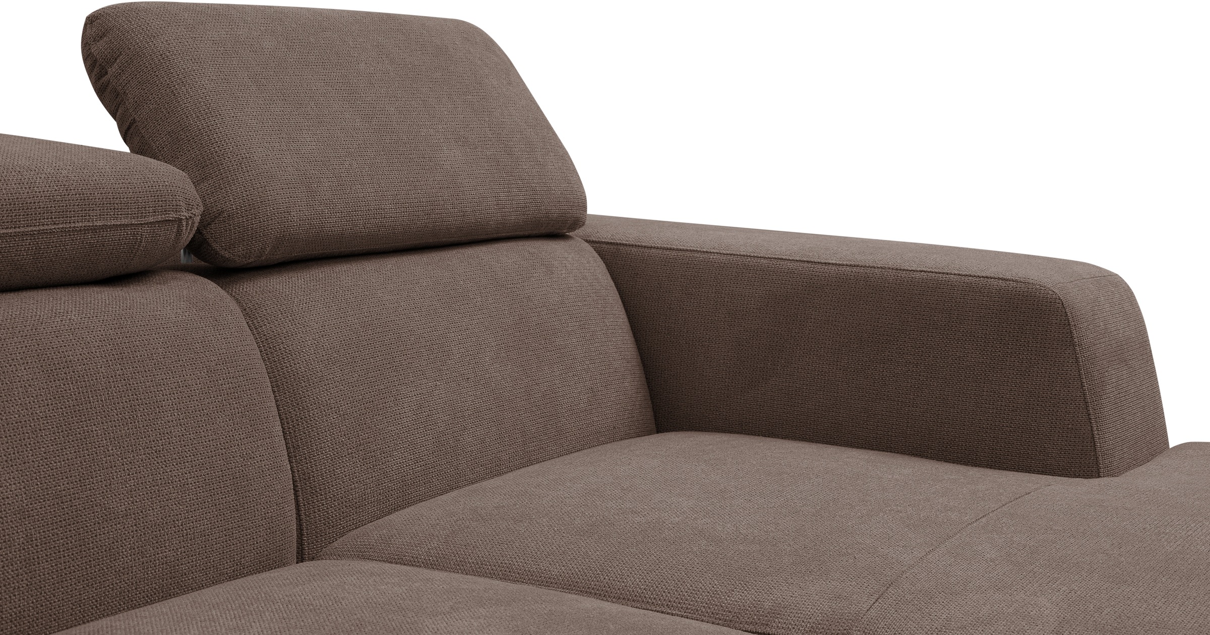 WERK2 Ecksofa »Cherry, modernes Sofa mit Komfortfunktionen, Breite 270cm, L-Form,«, bequem, mit verstellbaren Kopfteilen, Schlaffunktion und Bettkasten