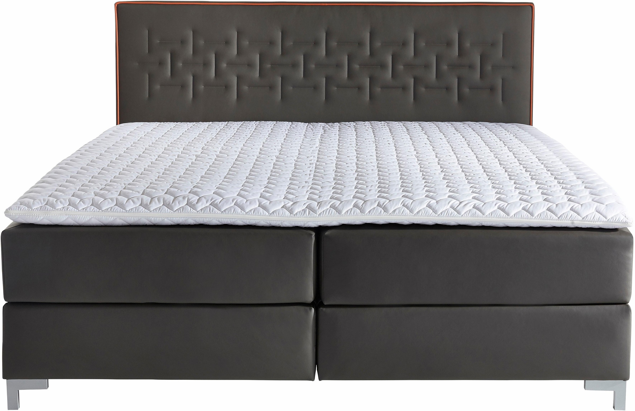 INOSIGN Boxspringbett »Coos«, mit besonderer Steppung im Kopfteil, 3 Matratzenarten, 2 Härtegrade