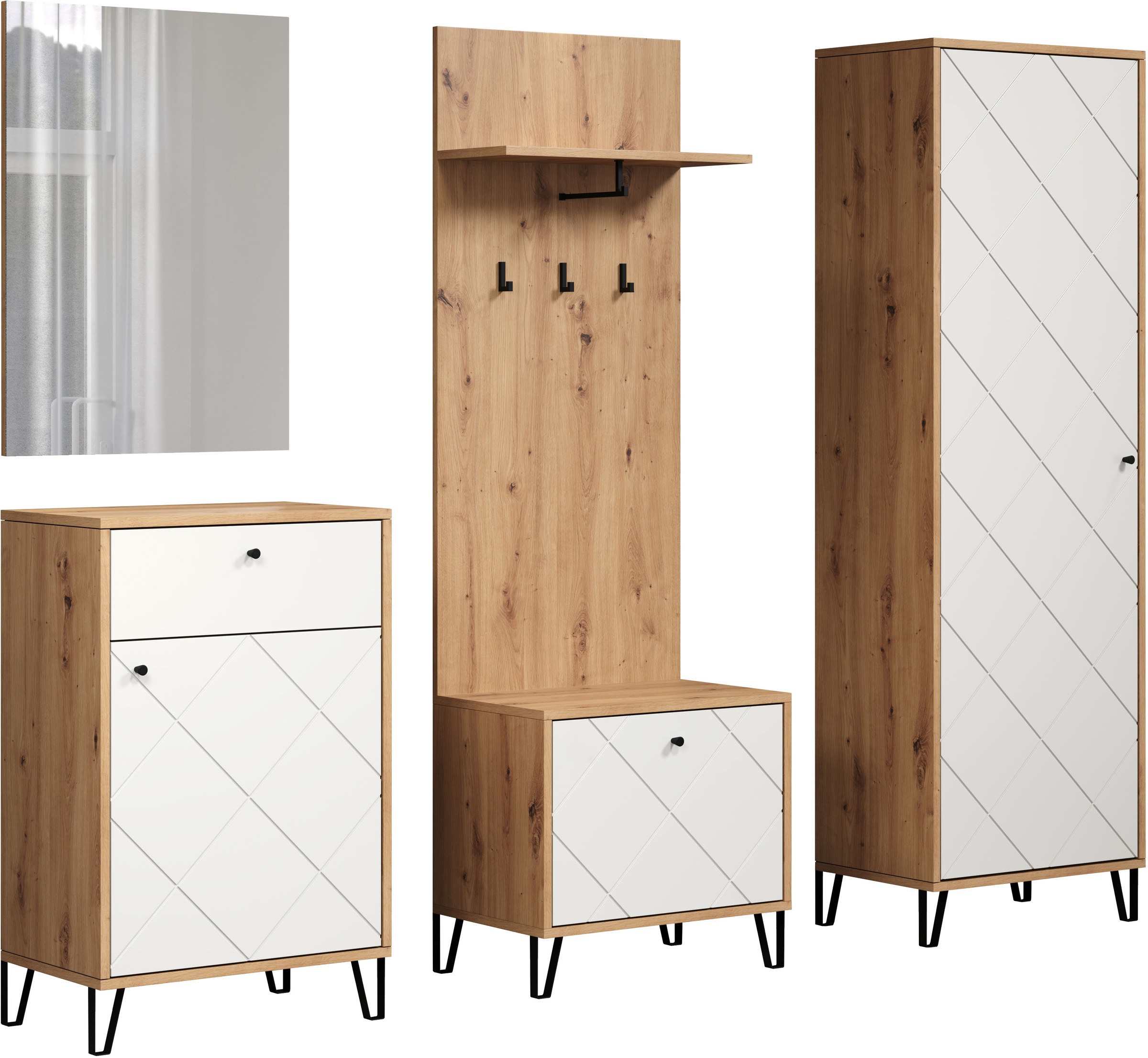 PLACES OF STYLE Garderoben-Set "Tarragona" Komplett-Set, 5 Stk. tlg. günstig online kaufen