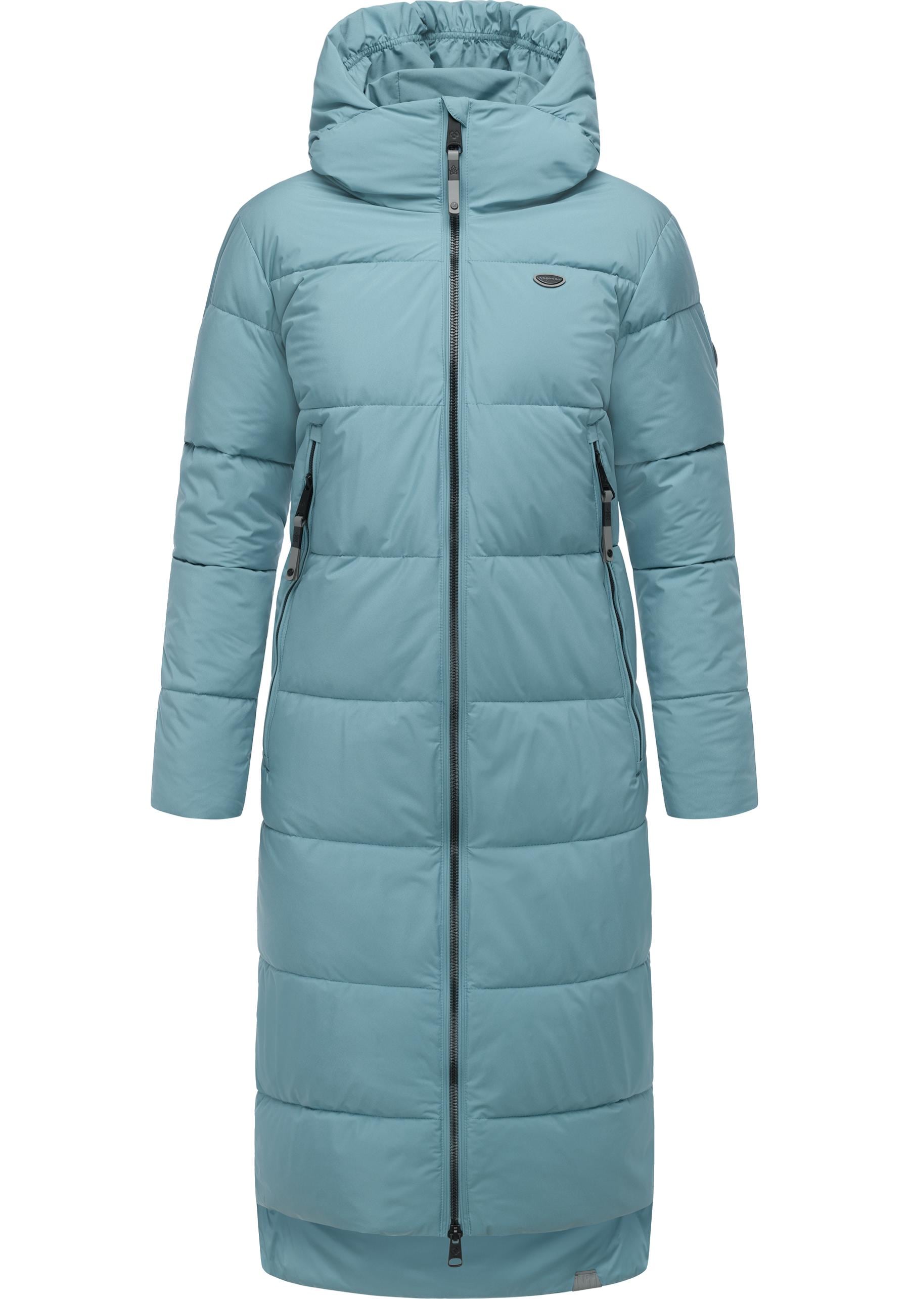 Ragwear Wintermantel "Patrise" Extralanger Damen Winter Steppmantel mit Gehschlitzen