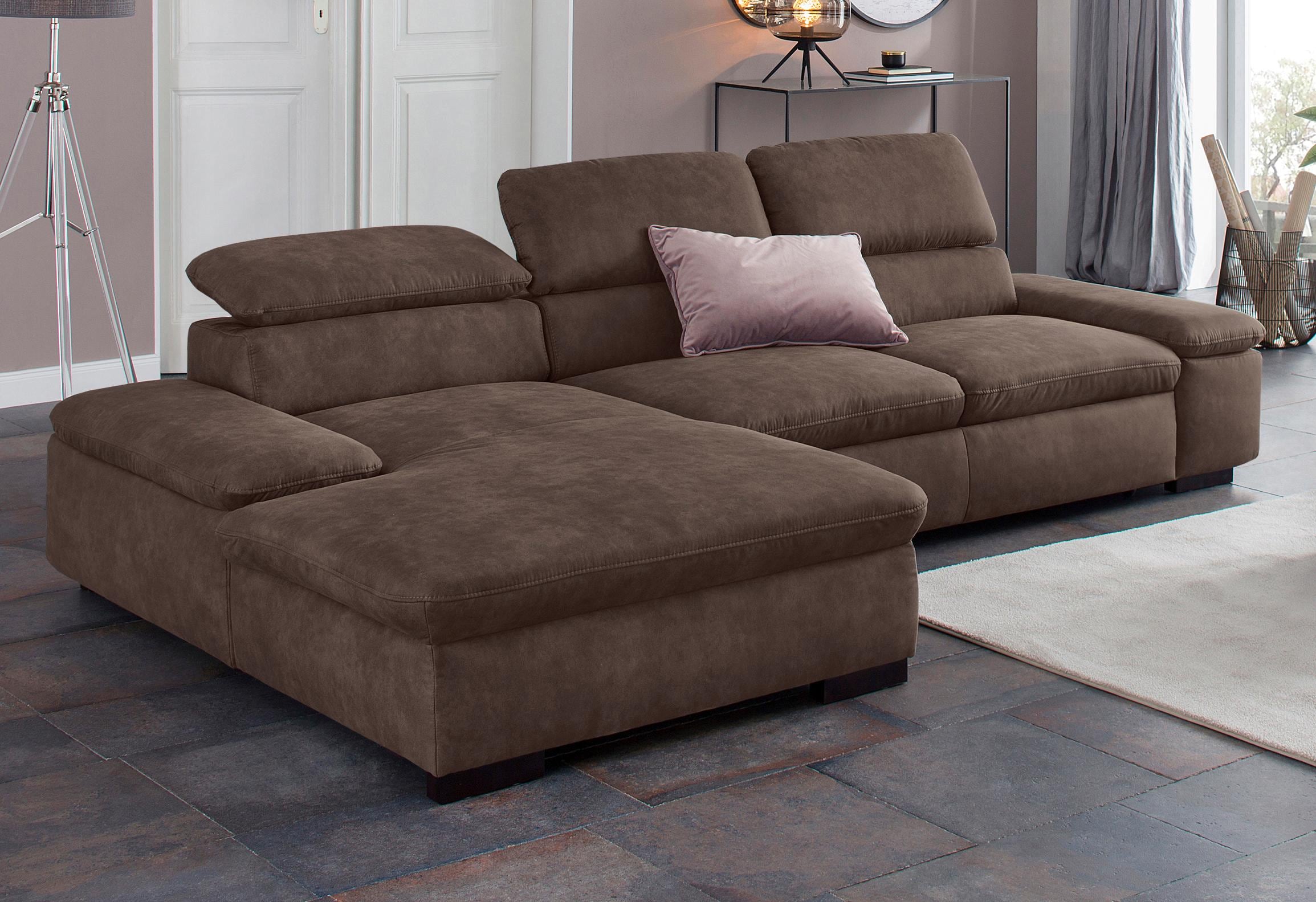OTTO home Ecksofa "Alberto L-Form" mit Kopfteilverstellung, wahlweise mit Schlaffunktion