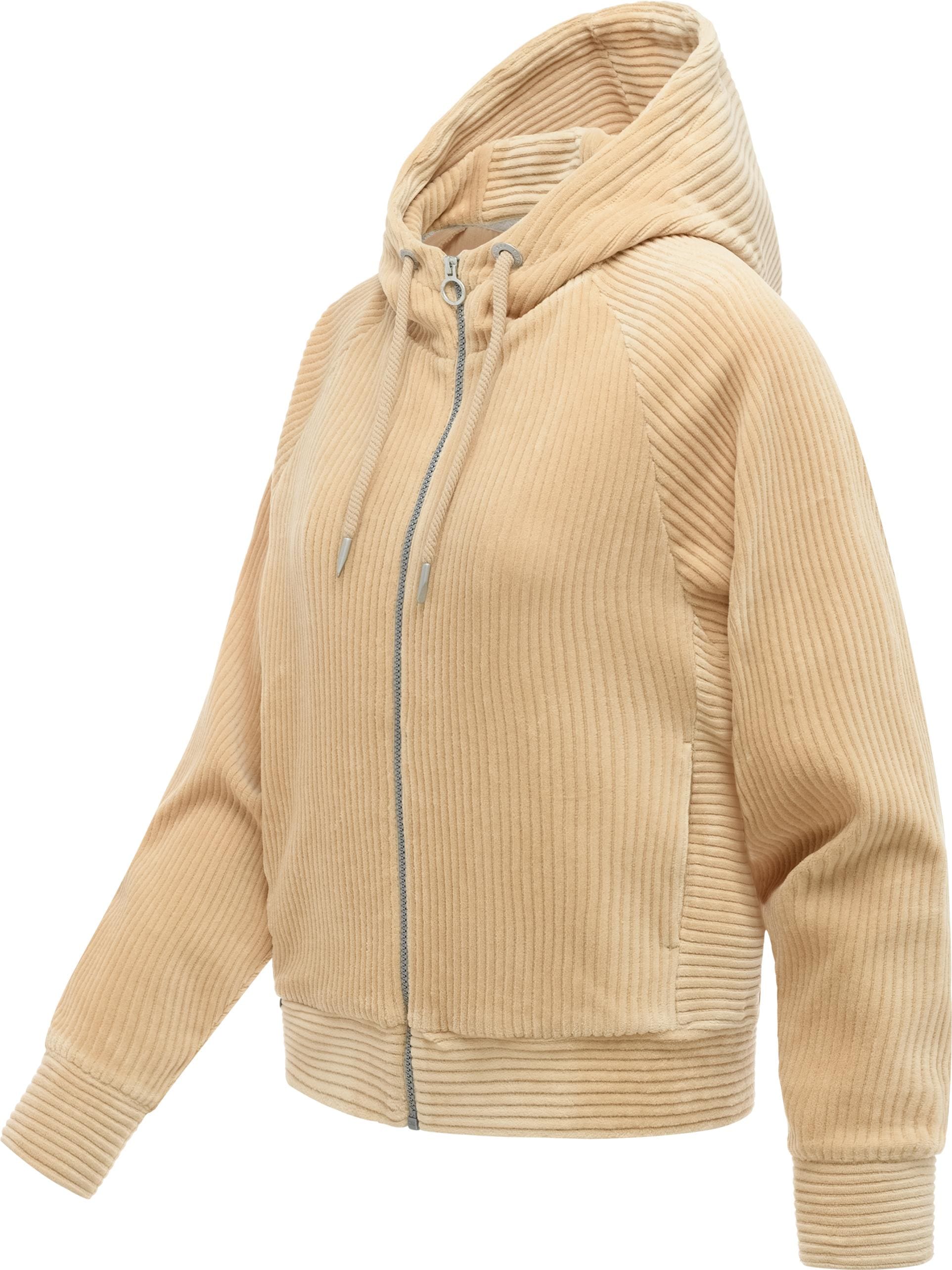 Ragwear Sweatjacke »Corduly Cordy« Freizeitjacke Zip-Hoodie aus weichem Kord in Samt-Haptik