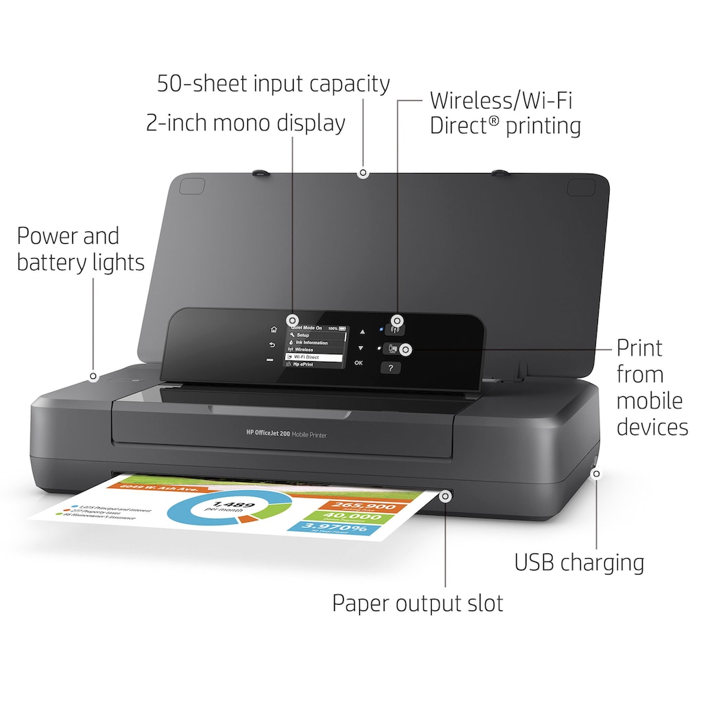 HP mobiler Drucker »OfficeJet 200 Mobildrucker«