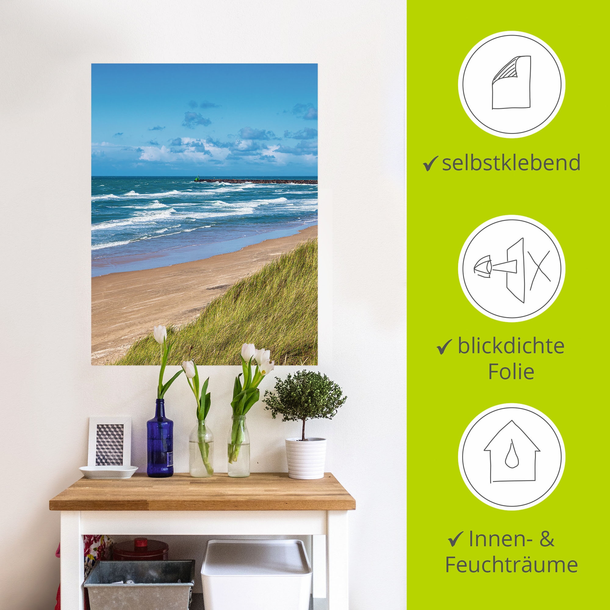 Artland Poster »Düne und Strand bei Hirtshals Dänemark I«, Küstenbilder, (1 St.), als Alubild, Outdoorbild, Leinwandbild in verschied. Größen