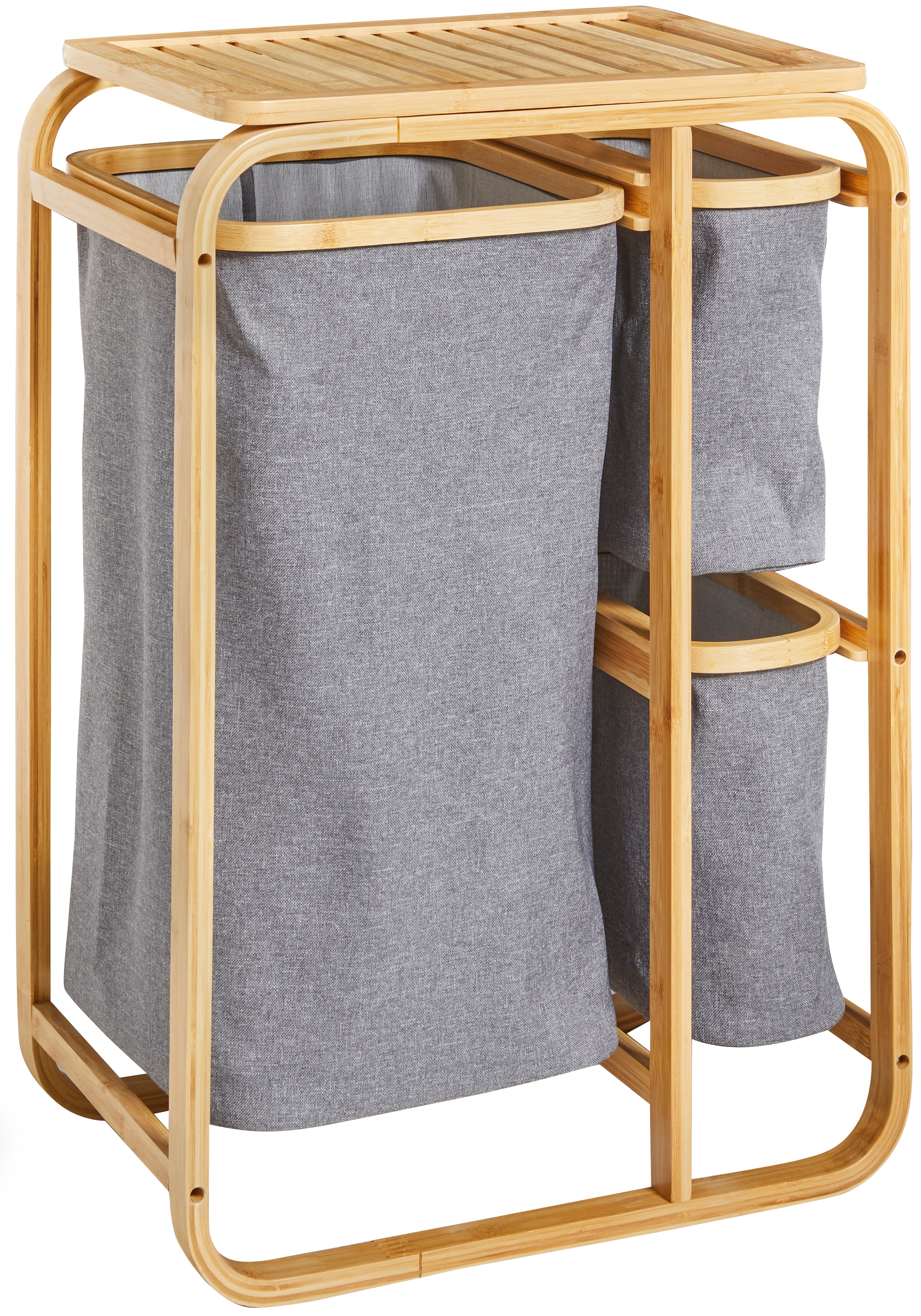 »Tulum«, Wäschekorb herausnehmbaren aus | 3 Wäschesäcken Bambus, Wäschesortierer mit welltime BAUR