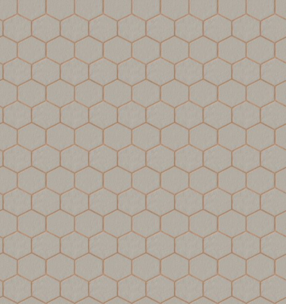 WOW Vliestapete "Hexagon Geo" geometrisch aufgeschäumt Taupe - 10m x 52cm