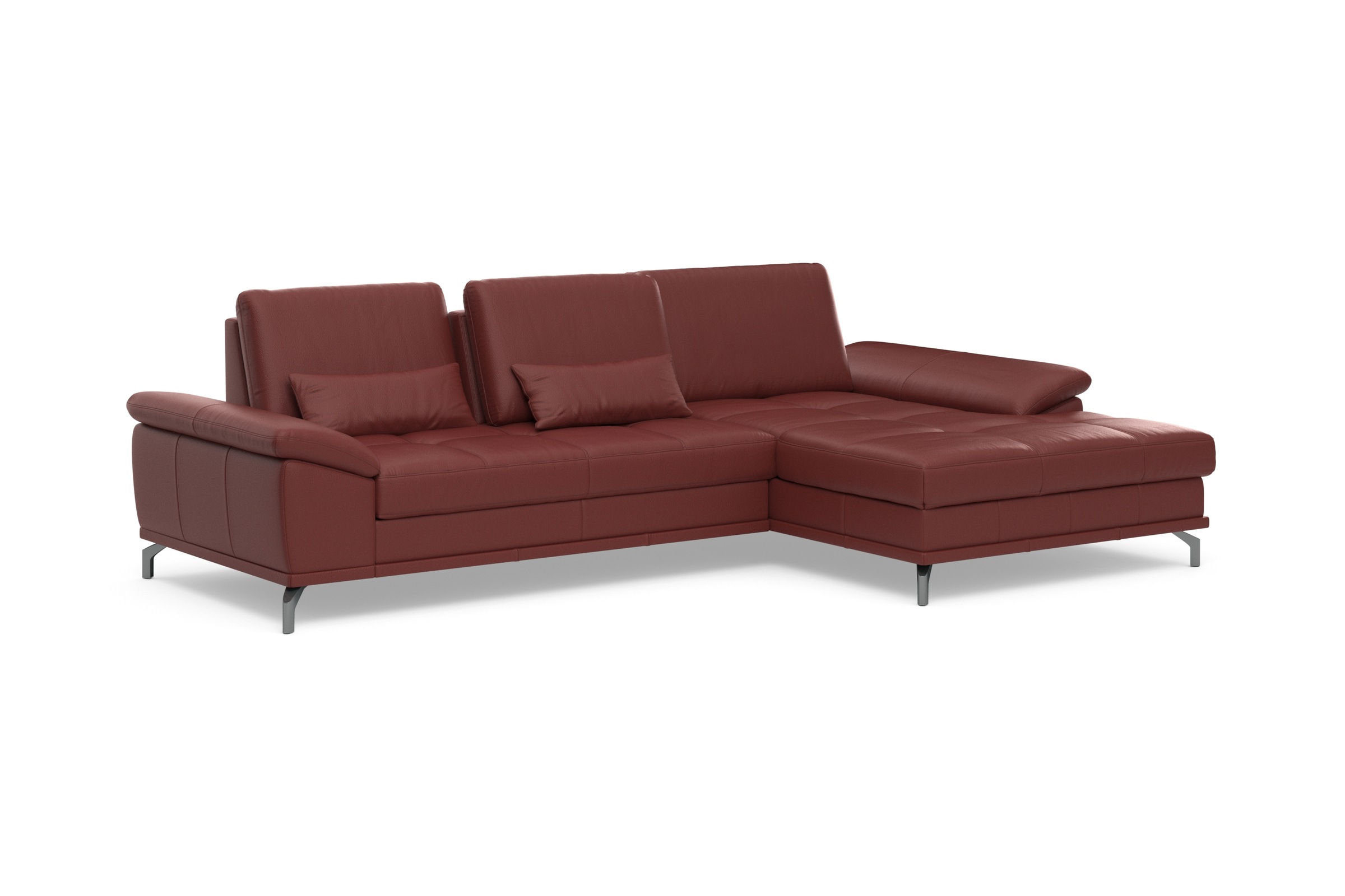 Places of Style Ecksofa Costello, mit Sitztiefenverstellung und Armlehnfunktion, incl. 3 Nierenkissen