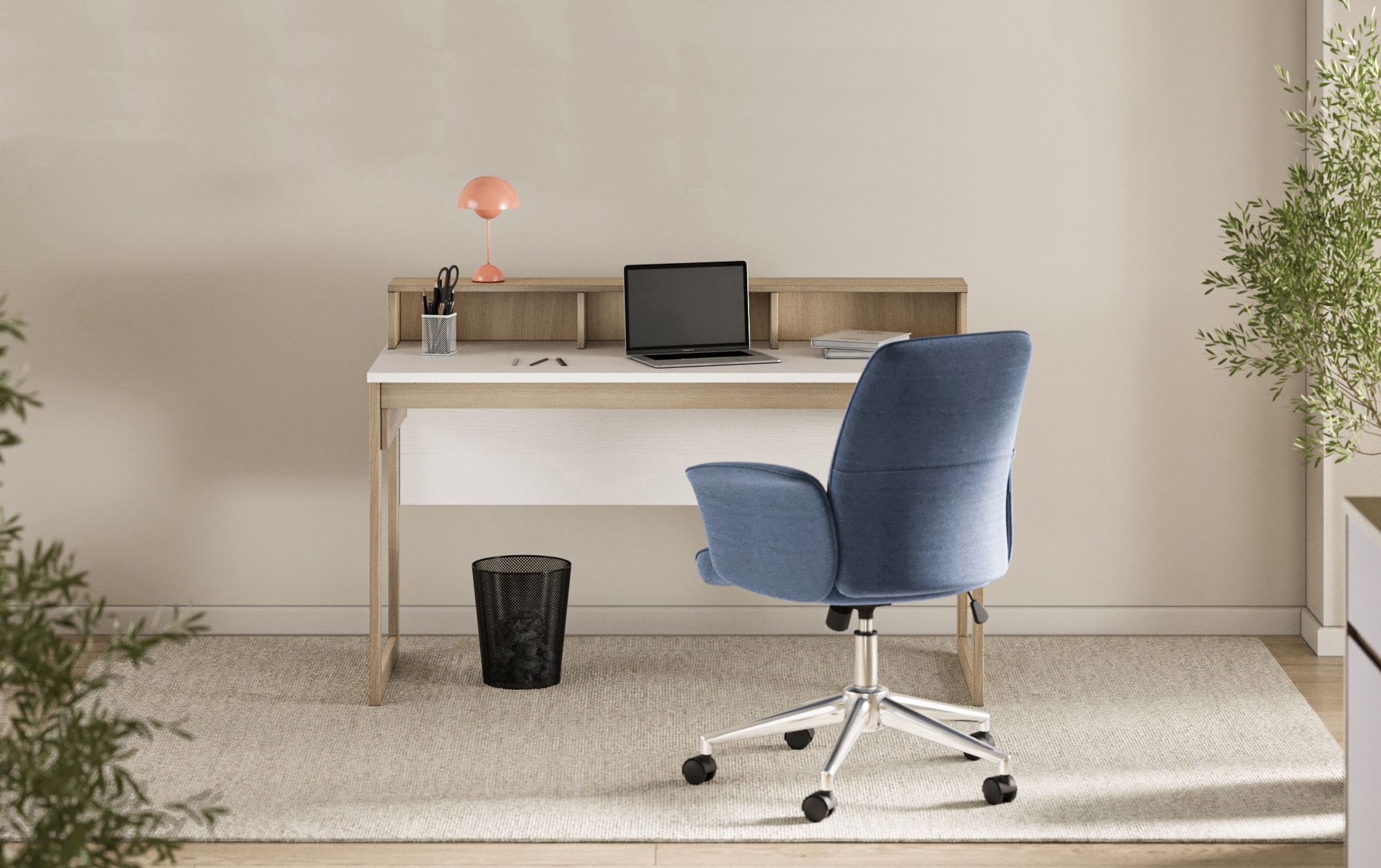 Home affaire Schreibtisch »Stranda, Arbeitstisch im Skandi Style, Bürotisch in zwei Farben«, moderner Computertisch, wohnliches Home Office