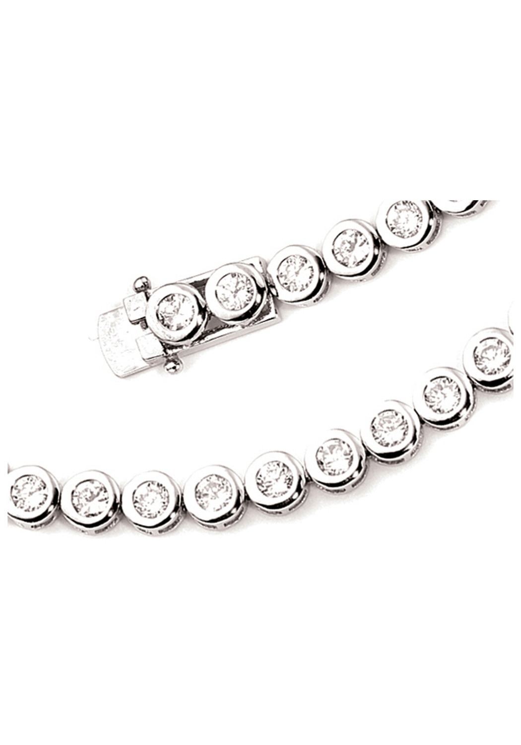 JOBO Silberarmband, 925 Silber mit Zirkonia 19 cm