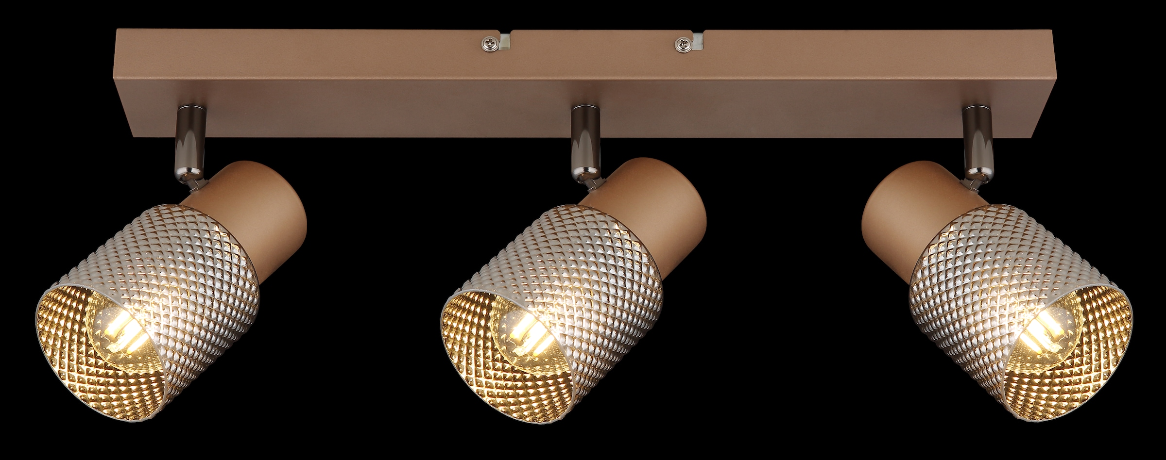 GLOBO LIGHTING Deckenstrahler »SATELLA«, Leuchtmittel E14 | ohne Leuchtmittel, Deckenspot/kaffeefb./Glas kupferfarben/Kristalleffekt/Flur/Wohnzimmer