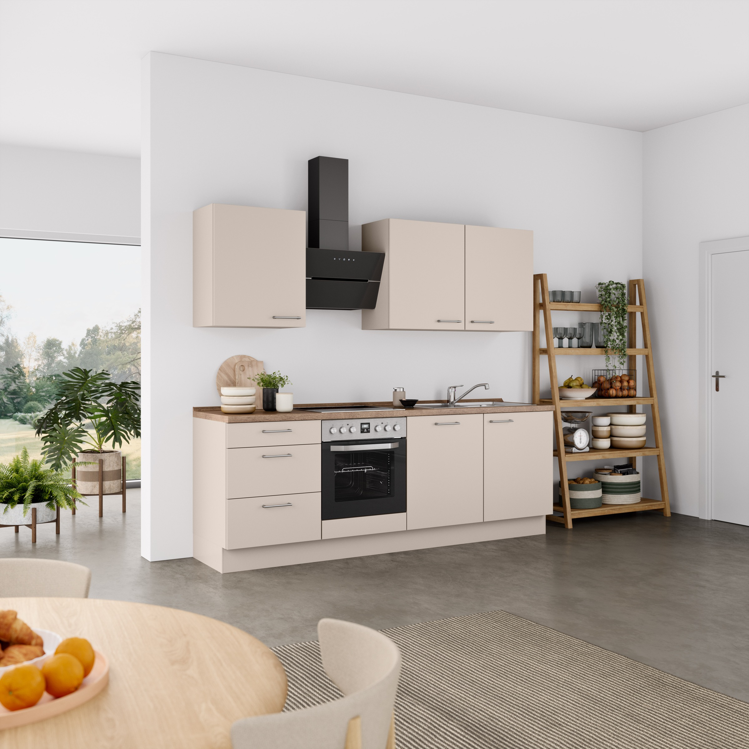 nobilia® Küchenzeile »"Laser II"«, vormontiert, Ausrichtung wählbar, Breite 240 cm, wahlw. mit E-Geräten