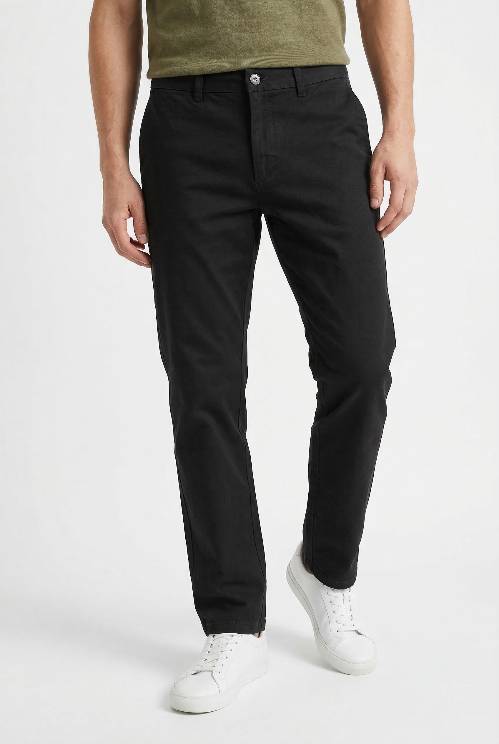 Chinos JACK & JONES "JPSTOLLIE DYLAN CHINO", Herren, Gr. 28, Länge 30, schwarz, Web, Obermaterial: 98% Baumwolle, 2% Elasthan, unifarben, regular fit lang, Hosen, Baumwollmischung, regular fit