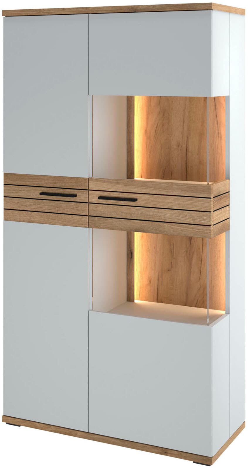 set one by Musterring Vitrine "Quincy" 1 Stk. tlg. Mit Glas und LED, in Anthrazit/Lichtgrau erhältlich, 80 cm breit