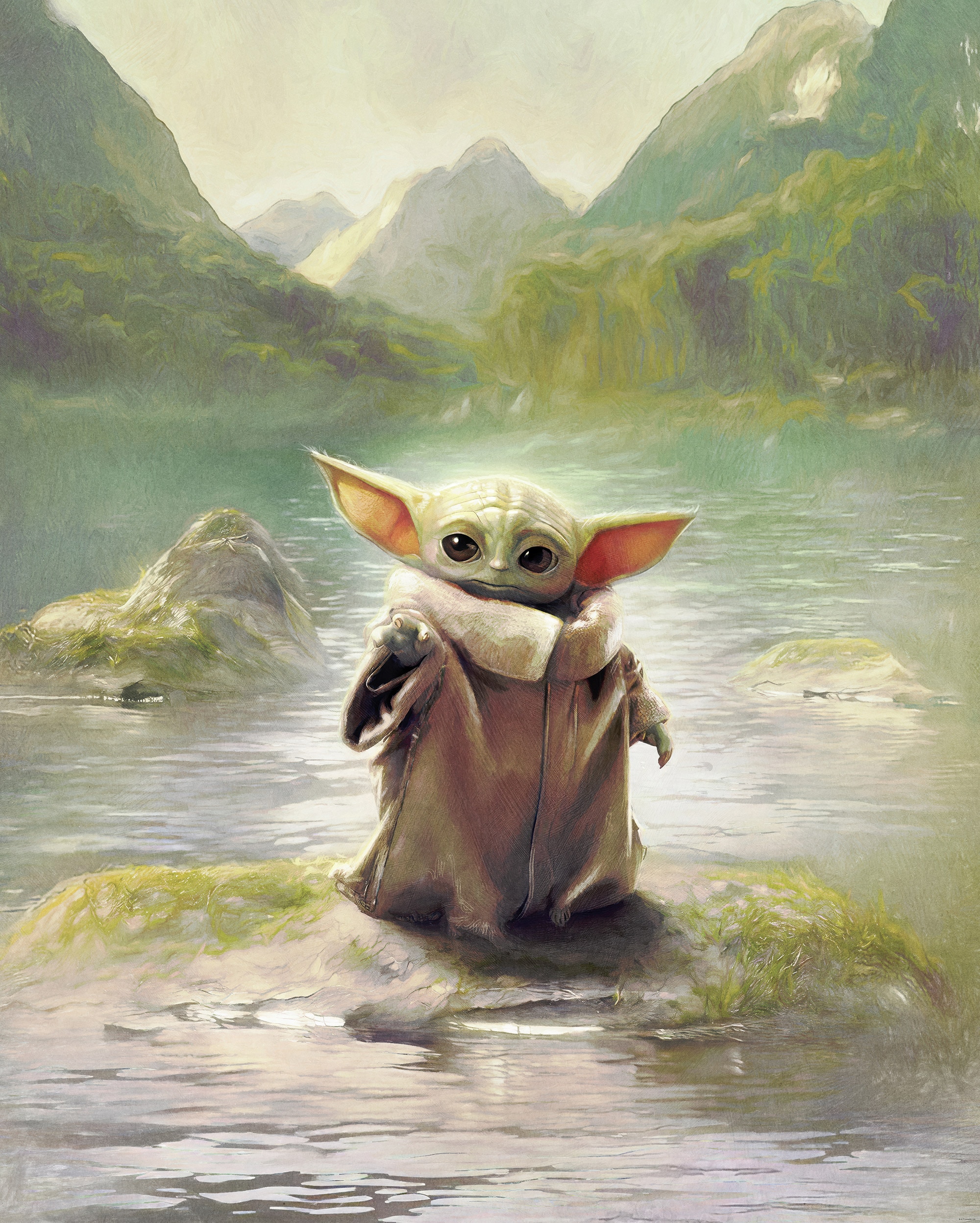 Komar Kindertapete »Star Wars The Mandalorian Grogu Landscape«, bedruckt
