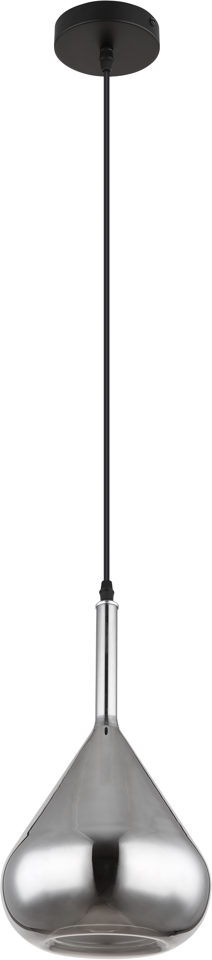 GLOBO LIGHTING Hängeleuchte »GEEKY«, Leuchtmittel E27 | ohne Leuchtmittel, Hängelampe/Glas rauchfarben/Höhe kürzbar/Wohnzimmer