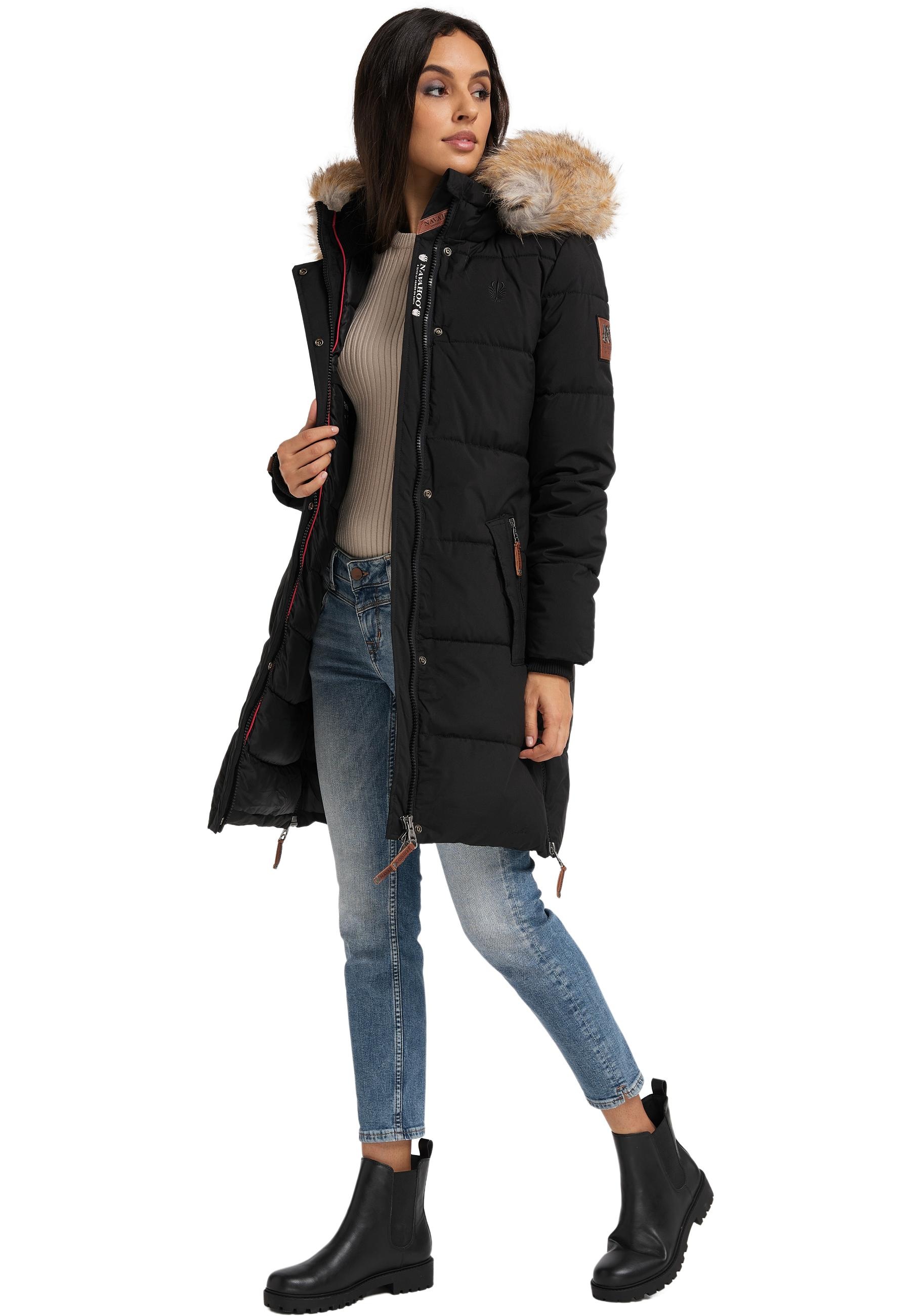 Navahoo Wintermantel »Halina«, modischer Damen Winter Steppmantel mit Kapuze