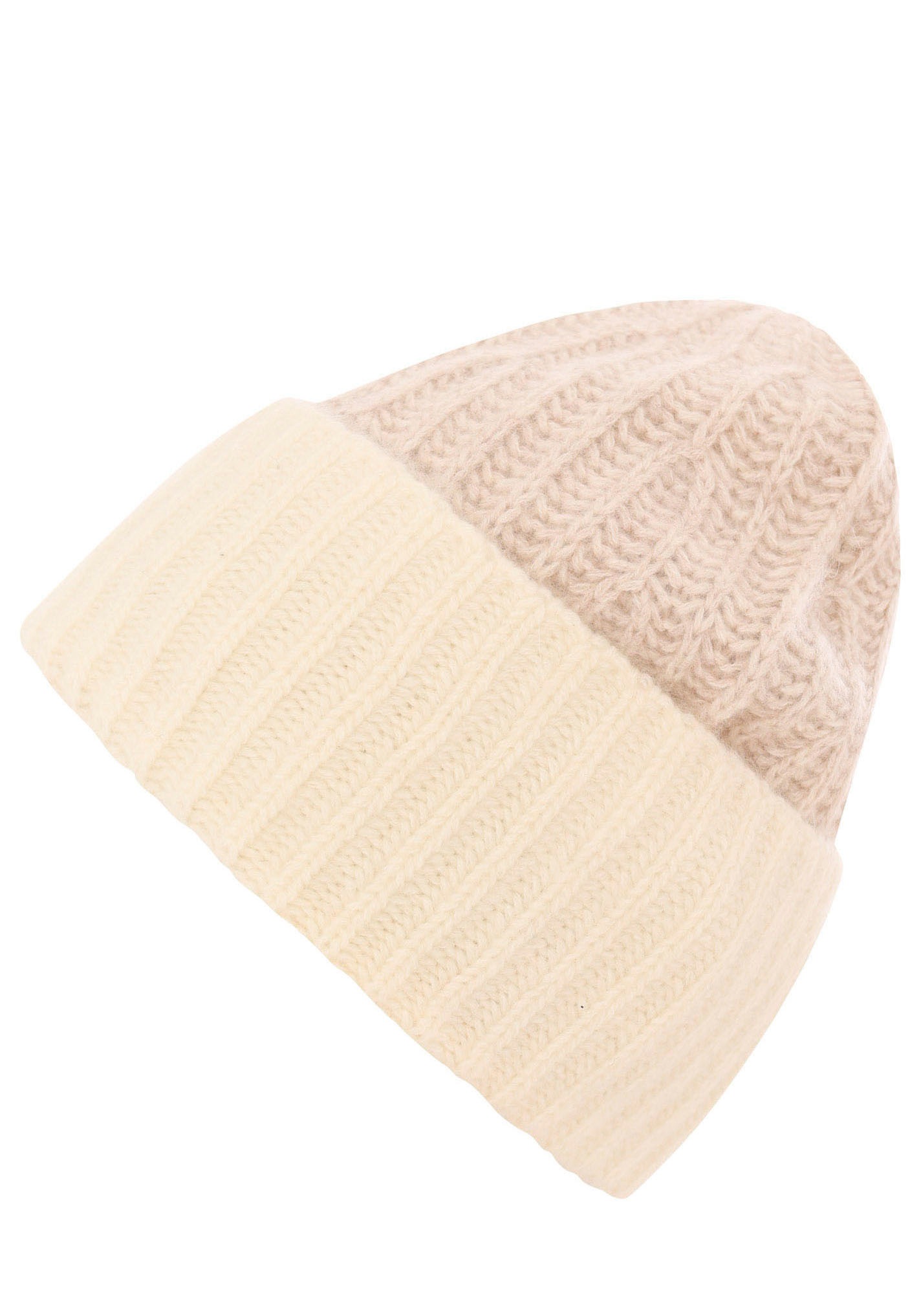 Zwillingsherz Strickmütze, mit modischem Umschlagdesign günstig online kaufen