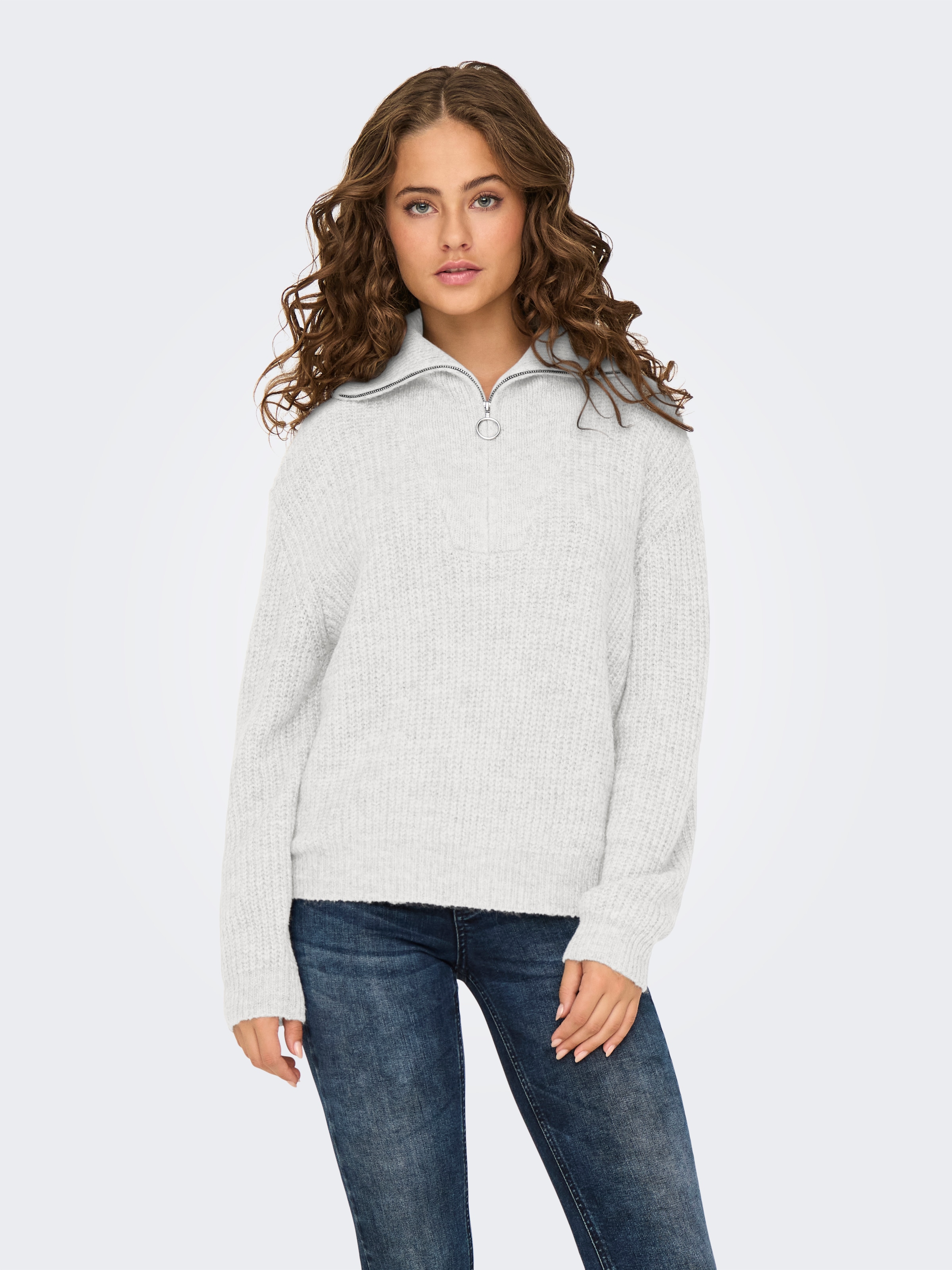 ONLY Strickpullover "ONLBAKER L/S ZIP PULLOVER KNT NOOS" günstig online kaufen