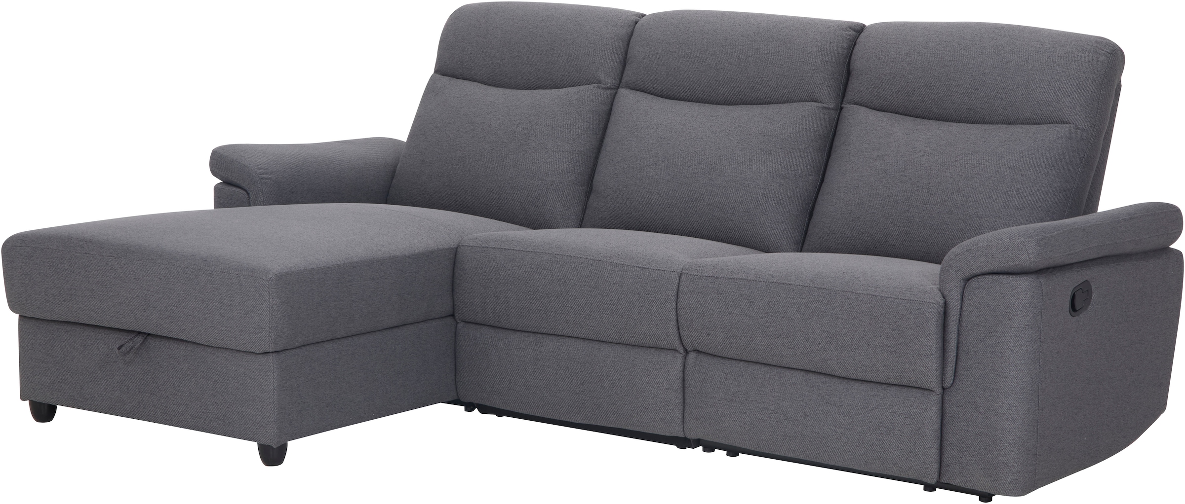 Home affaire Ecksofa »BRIONNE, L-Form, 255cm, manuelle u. elektrische Funktion (USB A/C),«, Liegefunktion, Stauraum, Federkernpolsterung, Webstoff