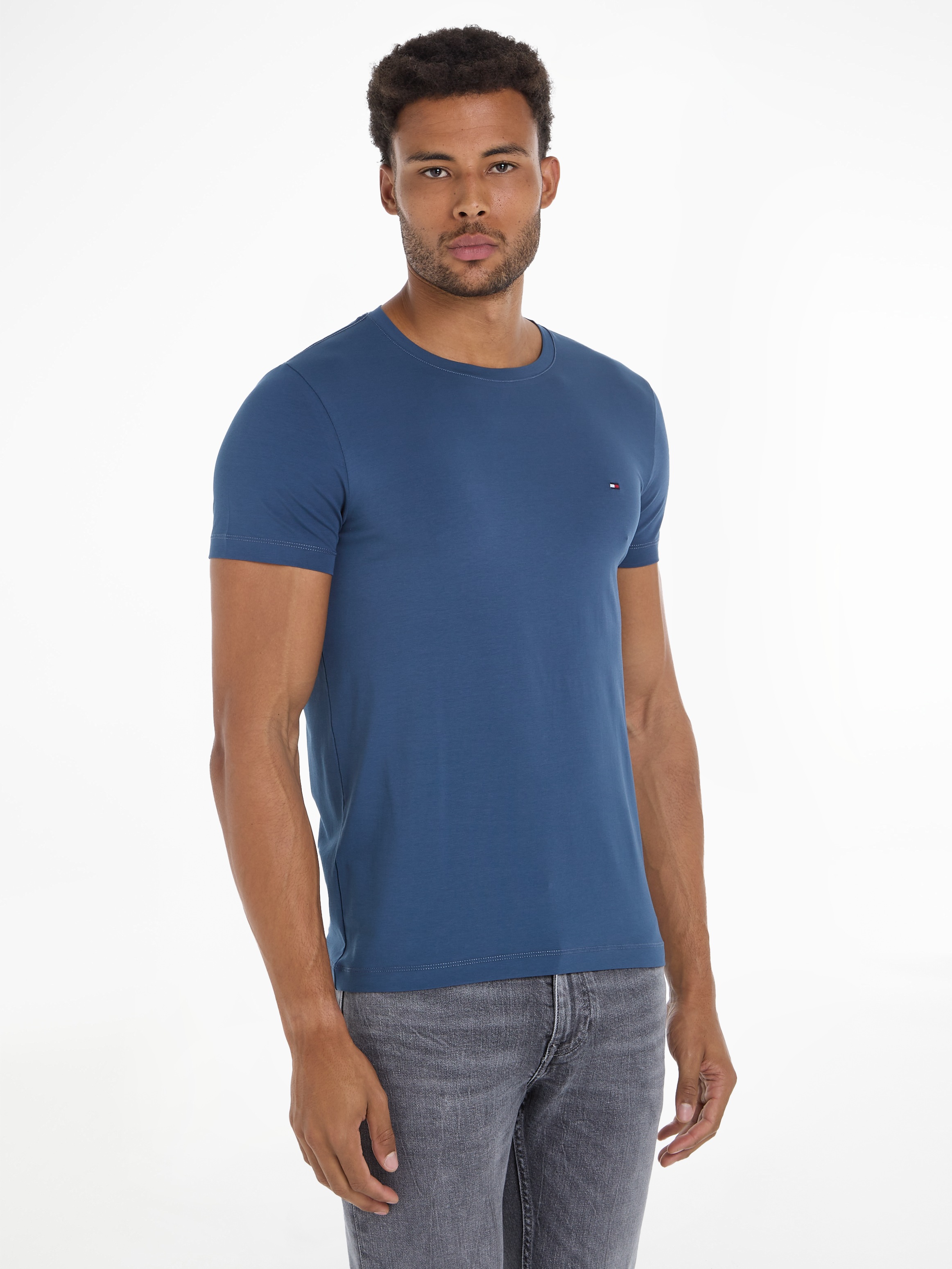 Tommy Hilfiger T-Shirt "STRETCH SLIM FIT TEE", mit Rundhalsausschnitt günstig online kaufen