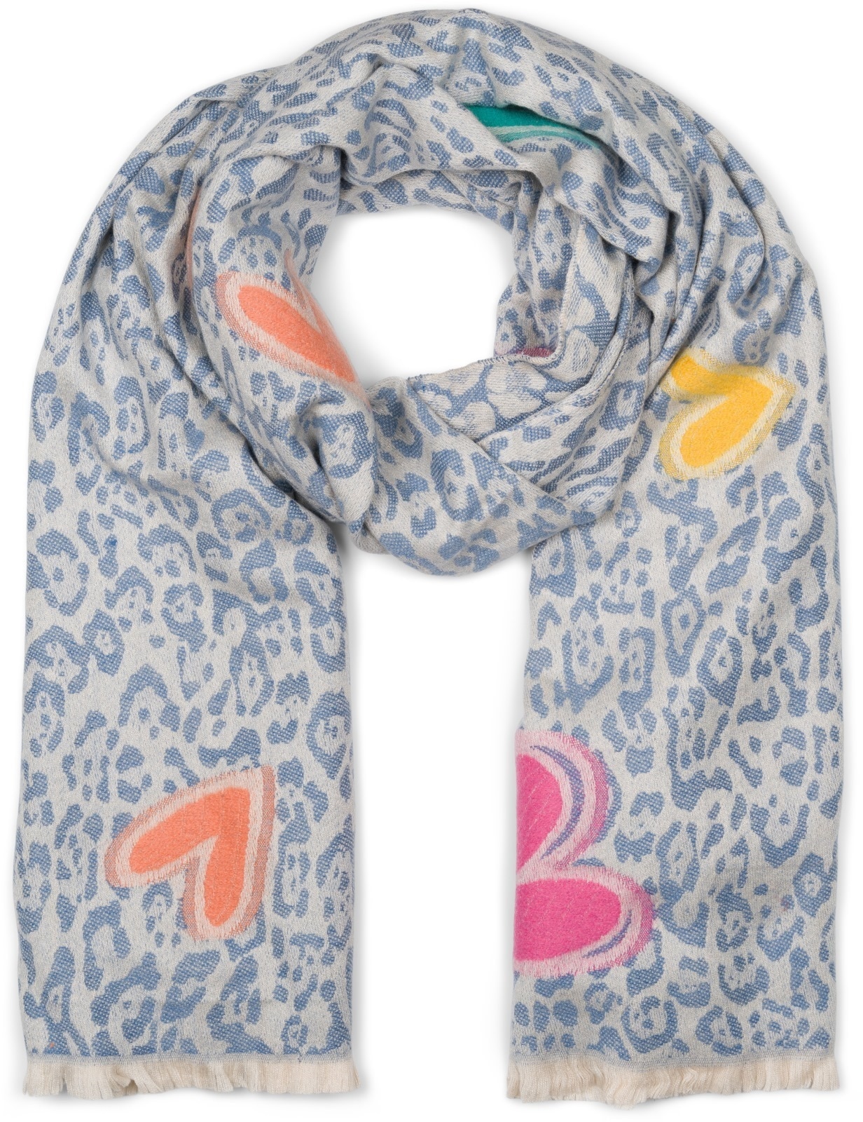 styleBREAKER XXL-Schal "Schal mit Leoparden Herz Muster" 1 Stk.