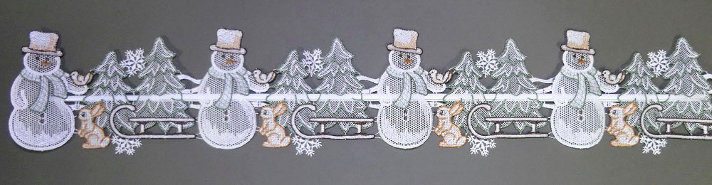 Stickereien Plauen Scheibengardine "Winter" Stangendurchzug 1 Stk. tlg. Fen günstig online kaufen