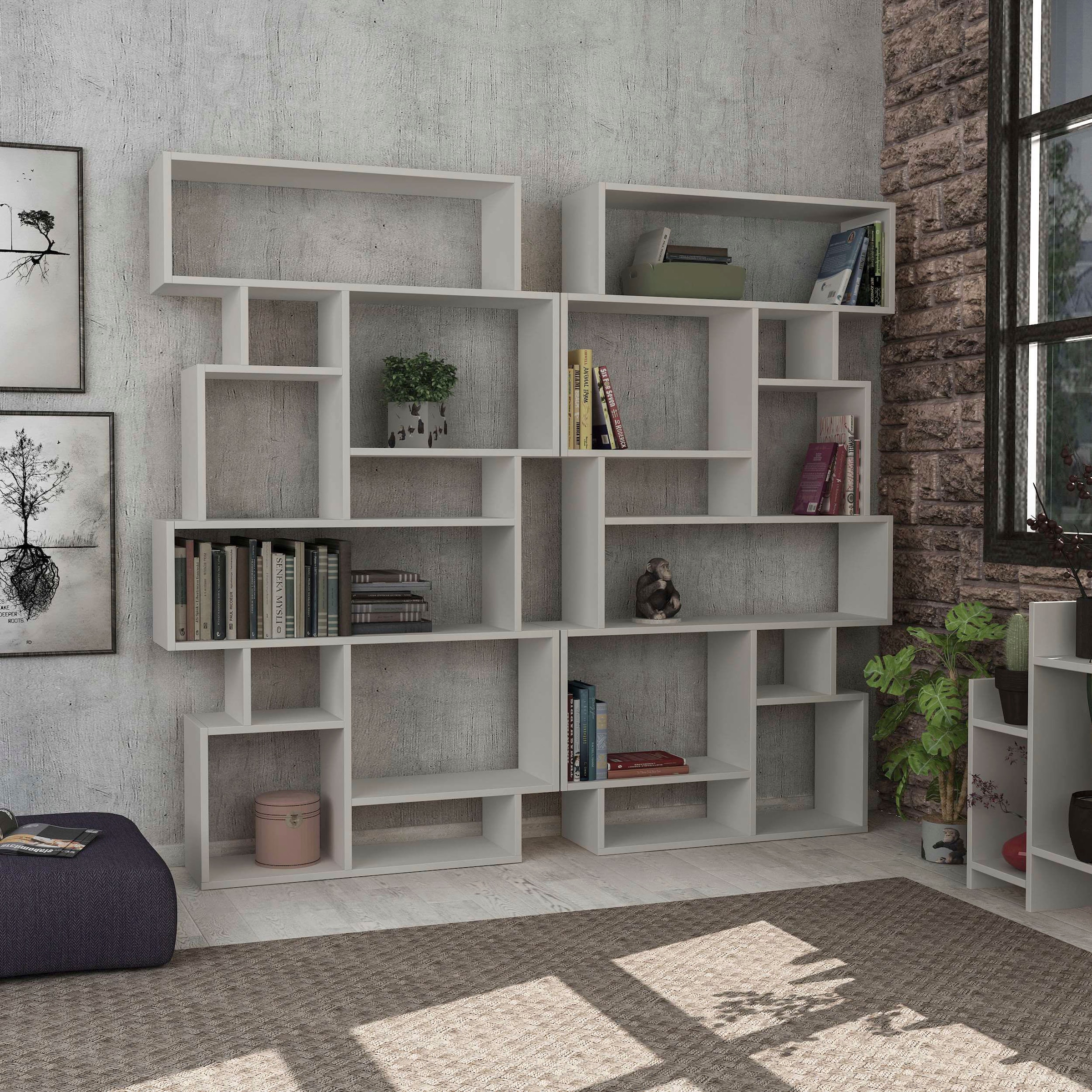 Decortie Bücherregal »Karmato Bücherregal«, (Packung), Leichte Montage, Lagerung, Platzsparend