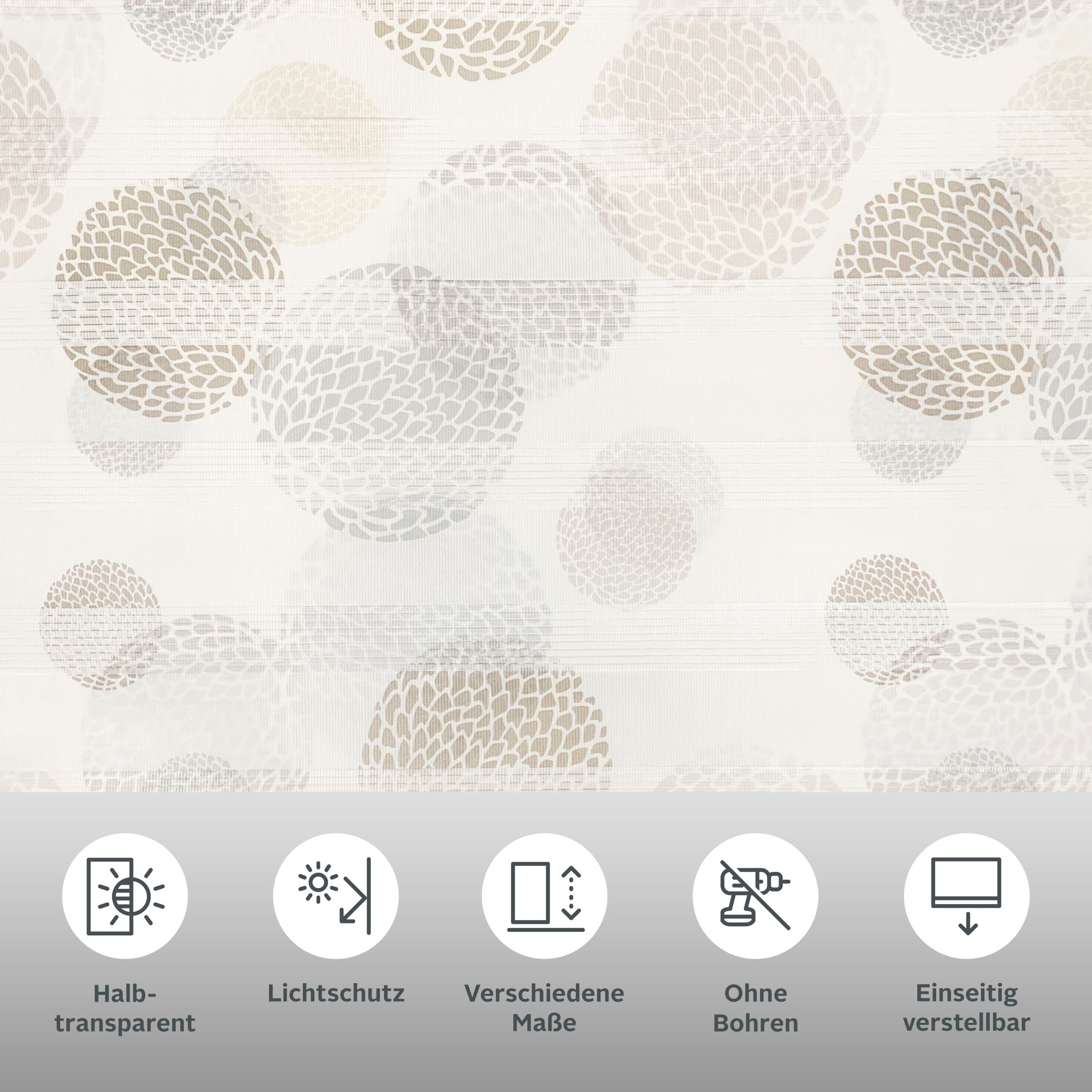 Thumbnail - OTTO home Doppelrollo "Belem" Lichtschutz Sichtschutz  Verdunkelung ohne Bohren freihängend halbtransparent, im Fixmaß, ...