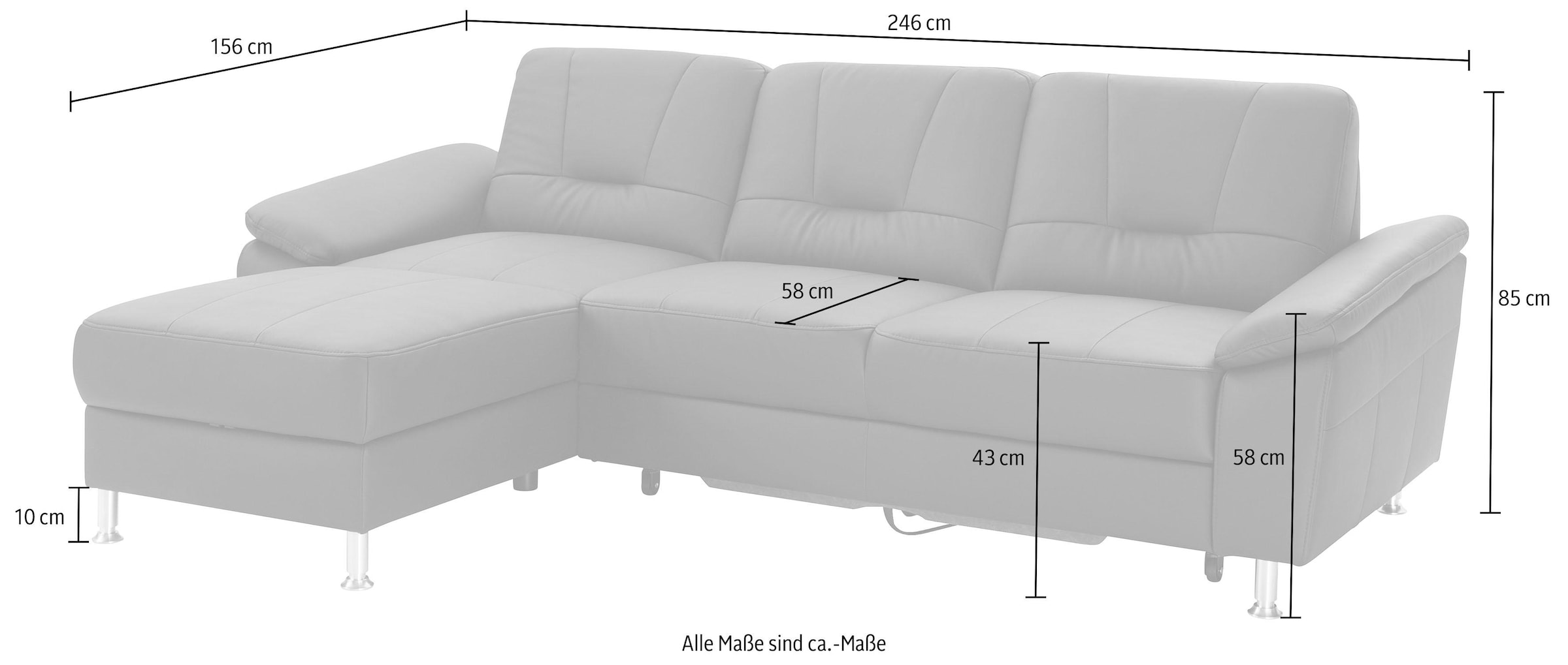 exxpo - sofa fashion Ecksofa »Castello, L-Form«, wahlweise mit Bettfunktion