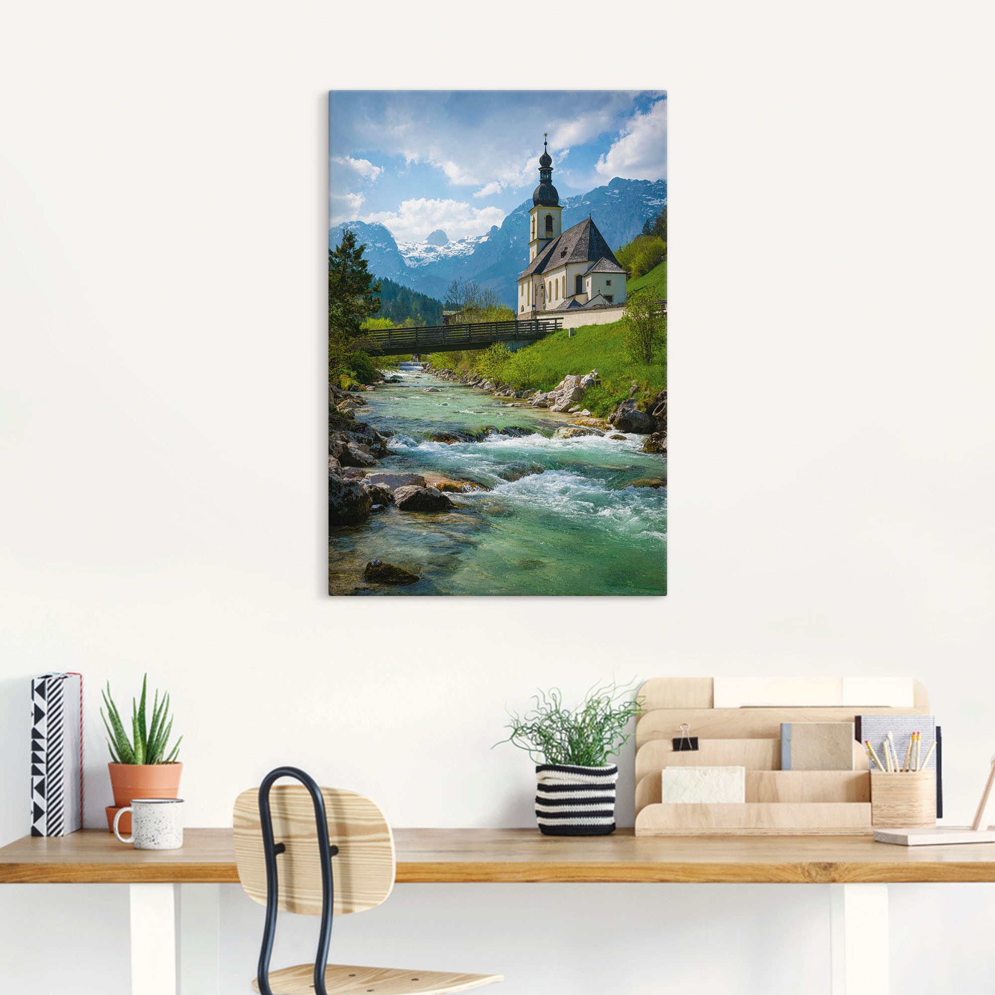 Artland Wandbild »Frühling in Ramsau«, Seebilder, (1 St.), als Alubild, Leinwandbild, Wandaufkleber oder Poster in versch. Größen