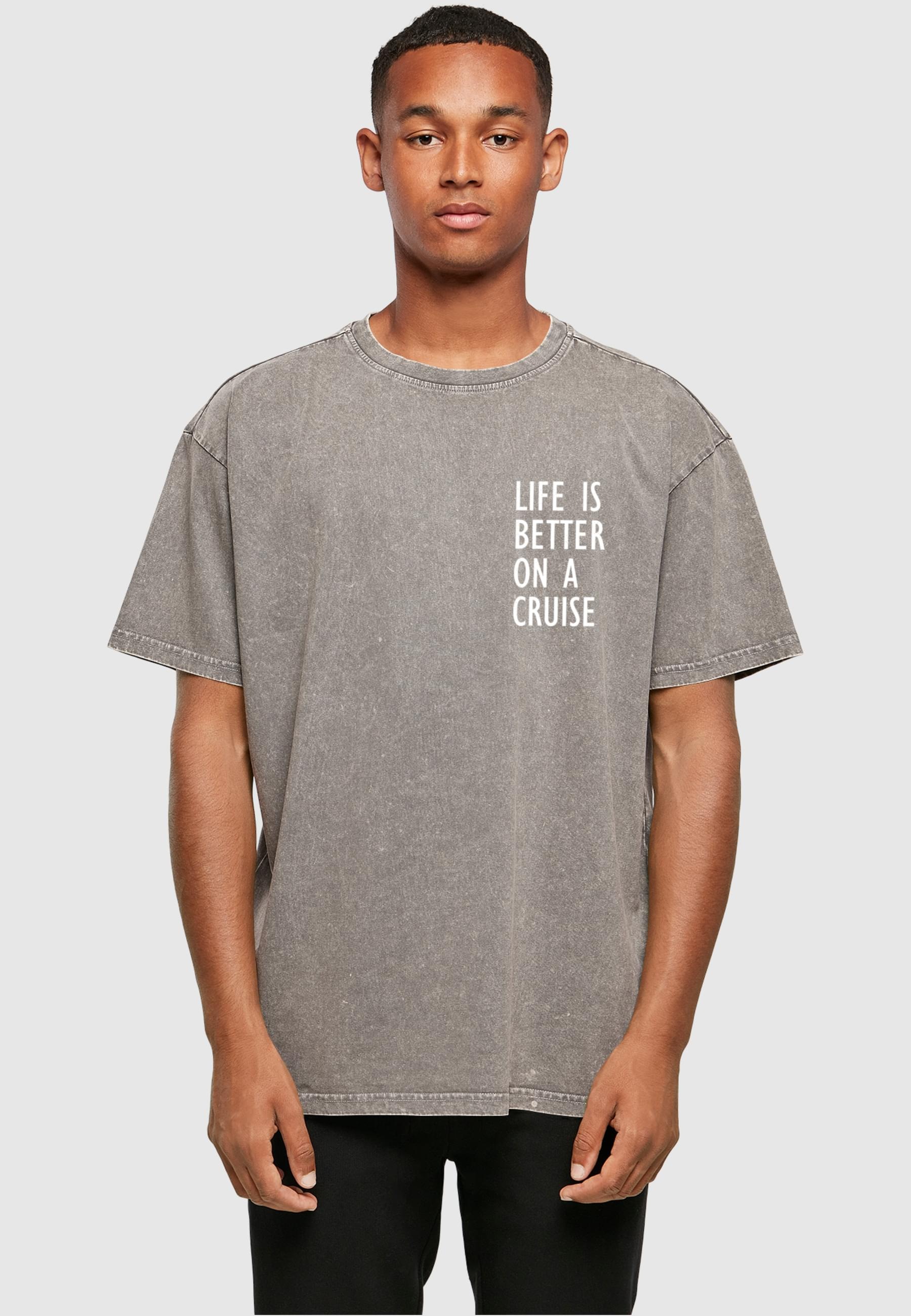 Merchcode T-Shirt »Merchcode Herren Life Is Better Acid Washed Heavy Oversized Tee«, (1 tlg.)