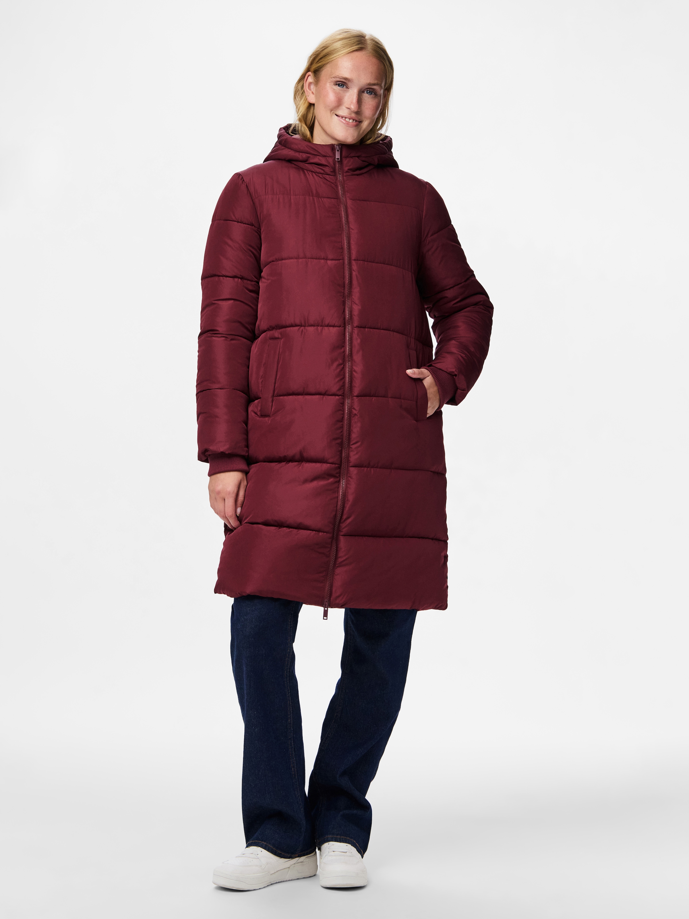 pieces Steppmantel »PCBEE NEW LONG PUFFER JACKET NOOS BC« Kunstfaser